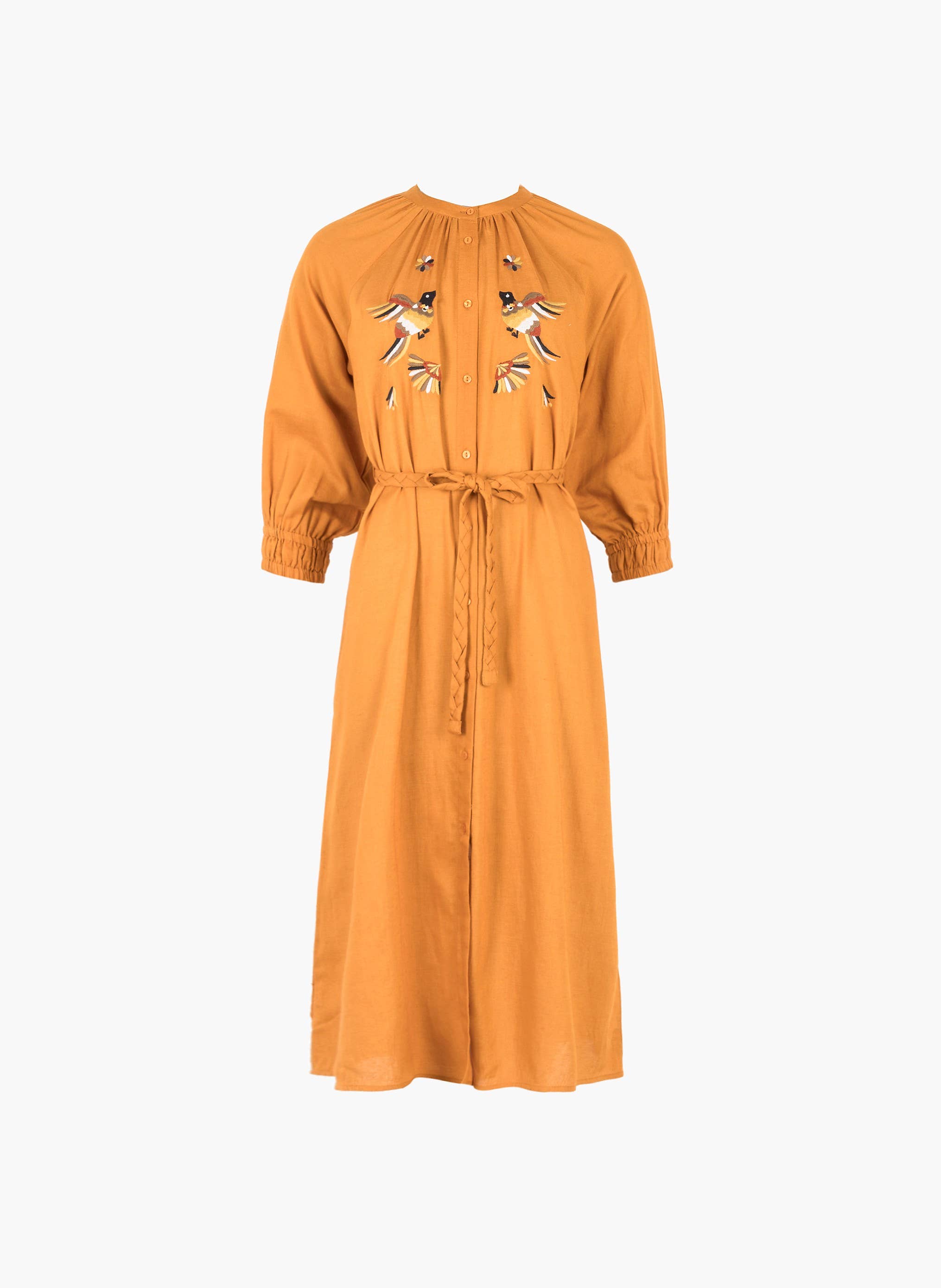 ONORYA honigfarbenes besticktes Kleid An&