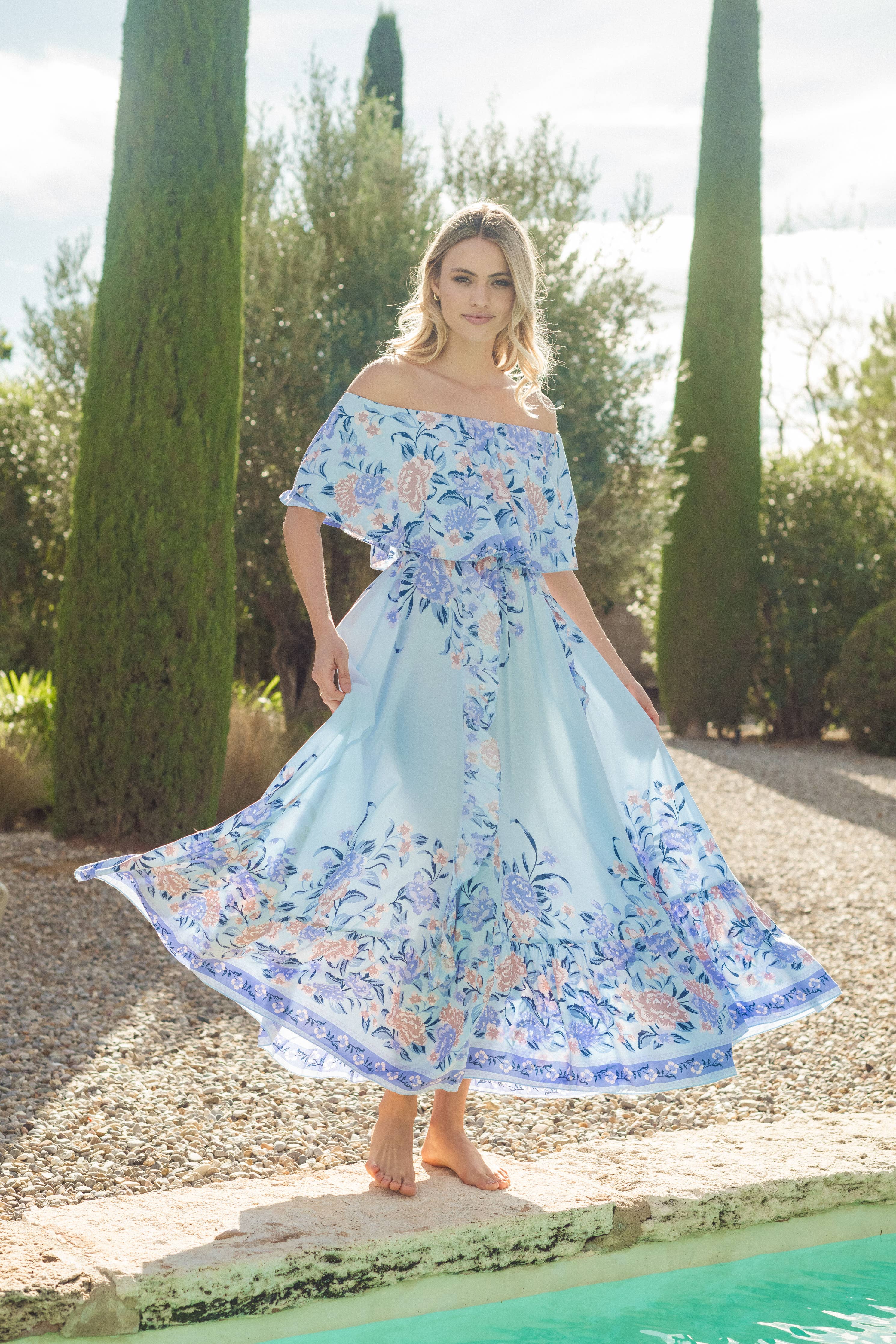 Georgie Maxikleid mit Himmelsmuster Jaase