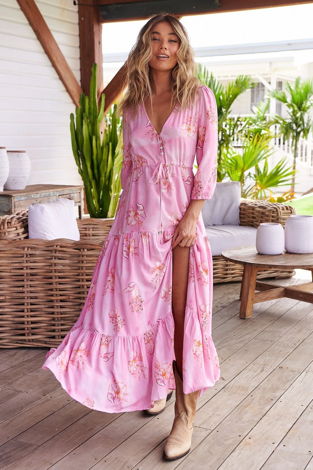 Jaase Seashell Print Tessa Maxikleid Jaase Australia