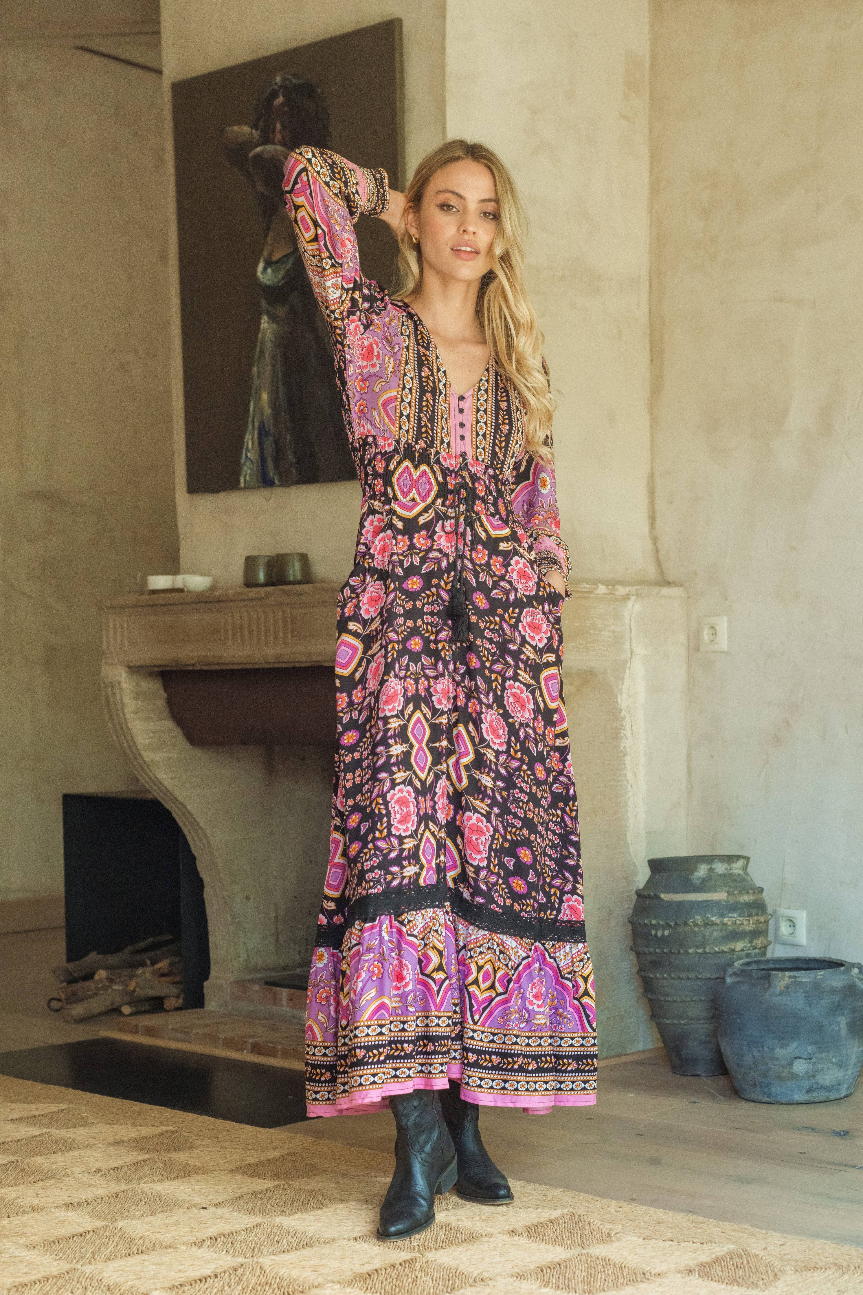 SABRINA MAXI MIT KIRSCHBLÜTENMUSTER Jaase