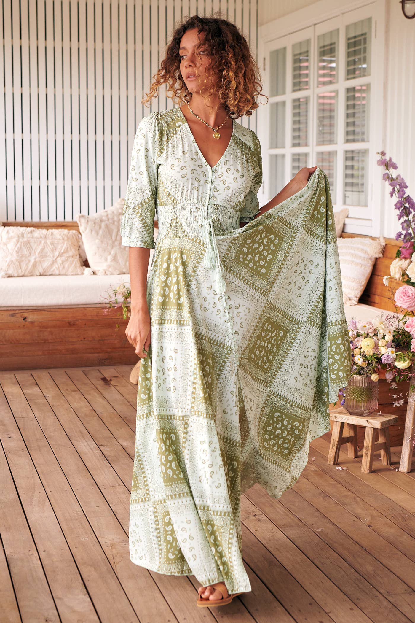 Indiana Maxi mit Thymian-Print Jaase