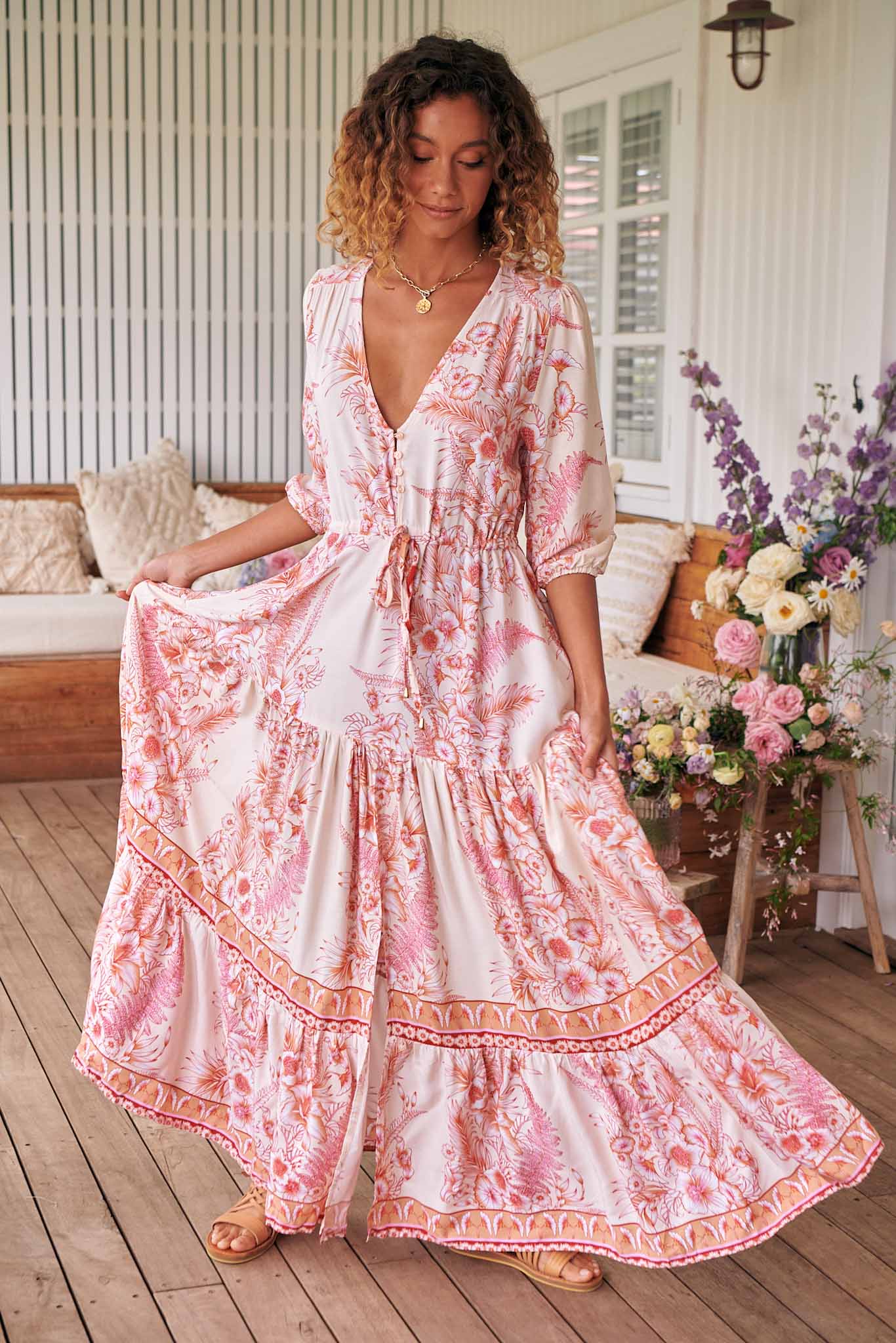 Jaase Balmy Night Print Tessa Boho Maxikleid Jaase Australia