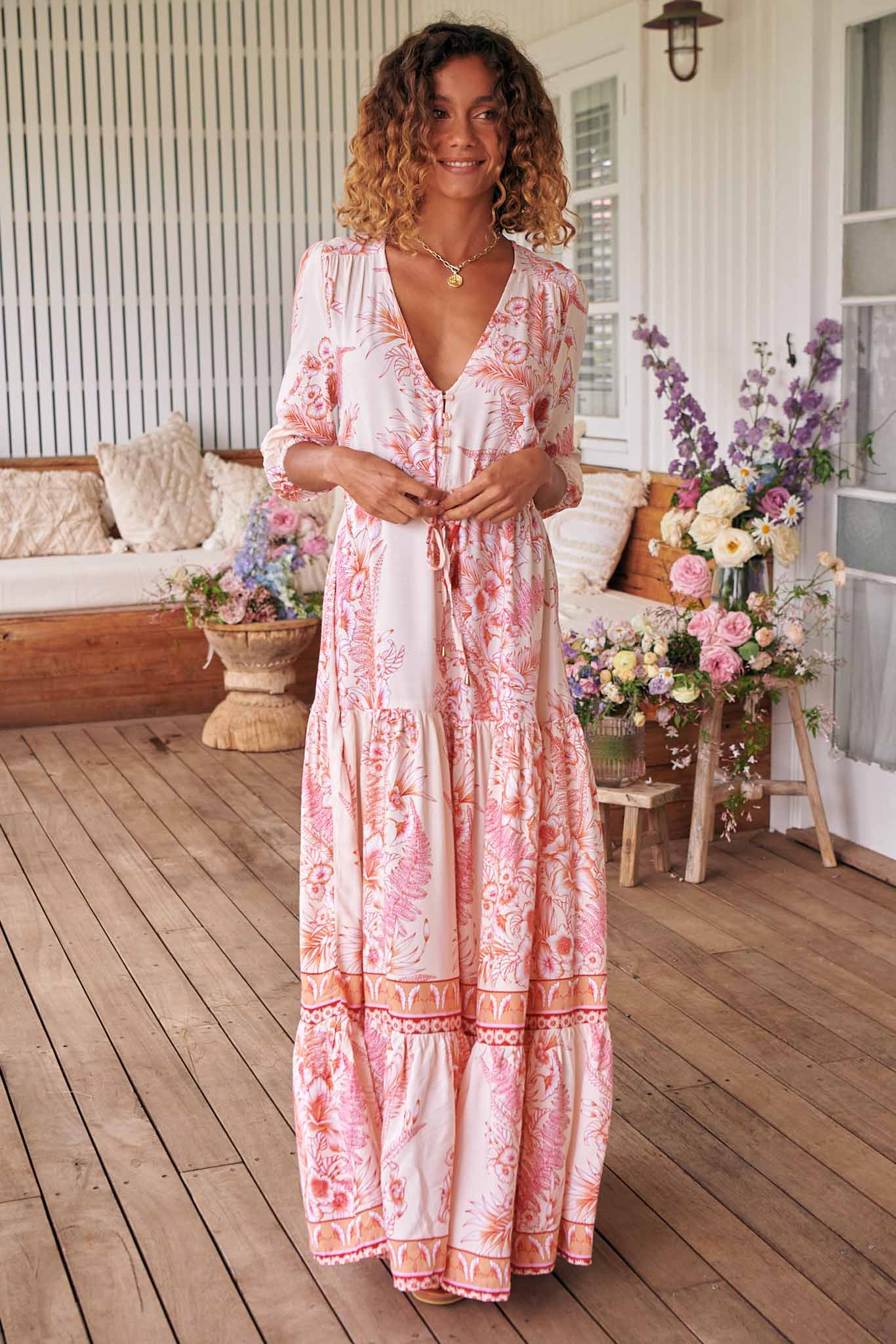 Jaase Balmy Night Print Tessa Boho Maxikleid Jaase Australia