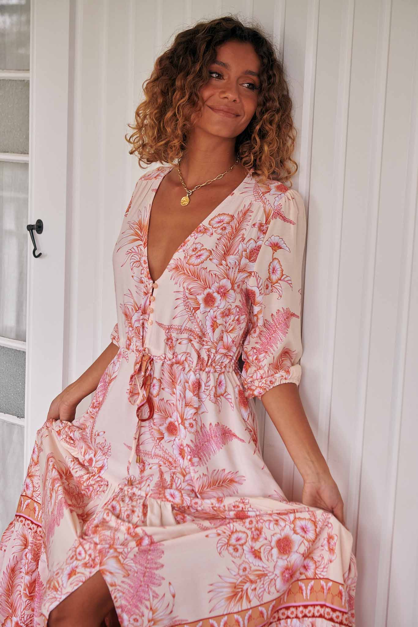 Jaase Balmy Night Print Tessa Boho Maxikleid Jaase Australia