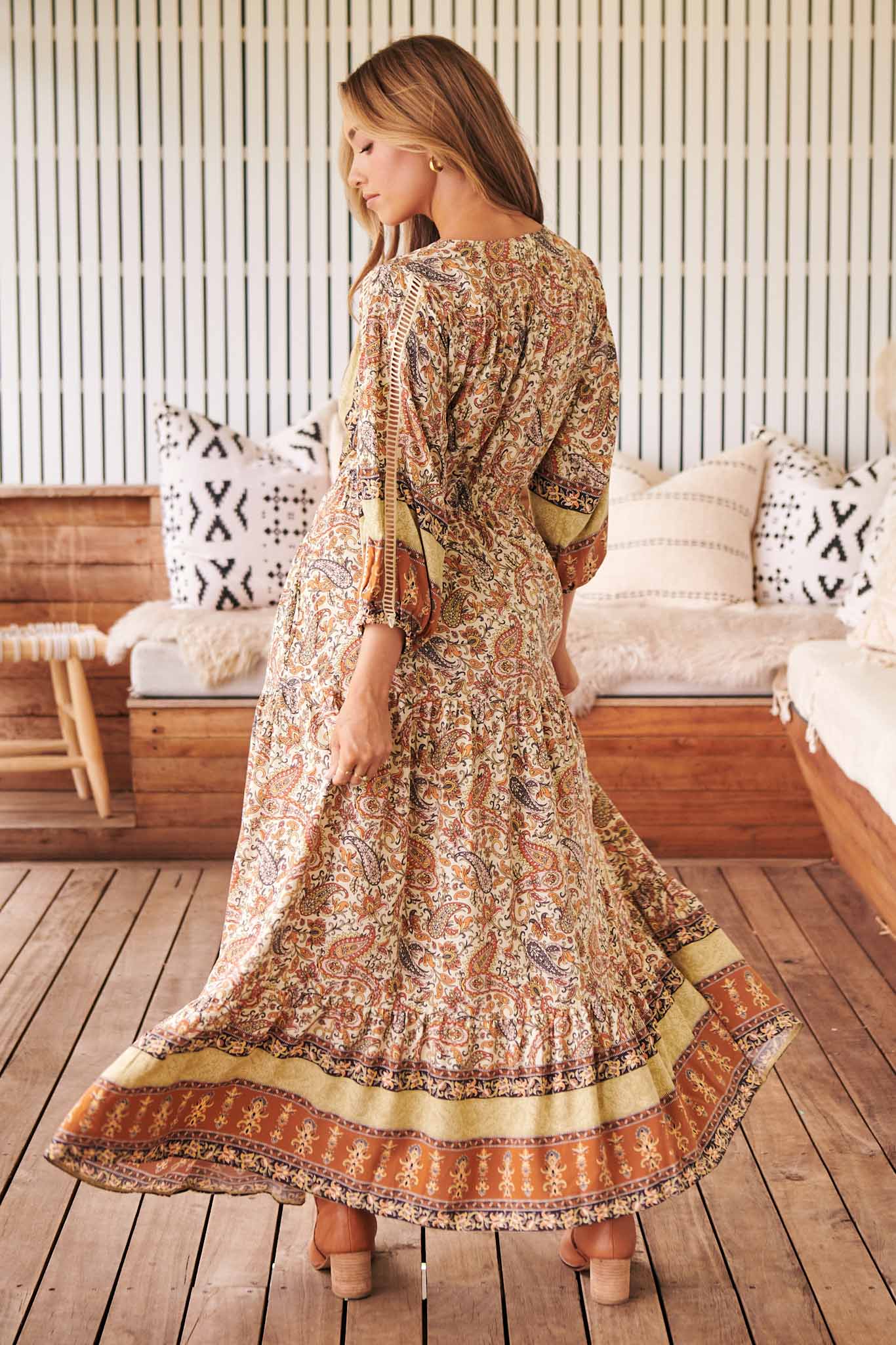 Jaase Oakie Print Ebony Maxikleid Jaase Australia