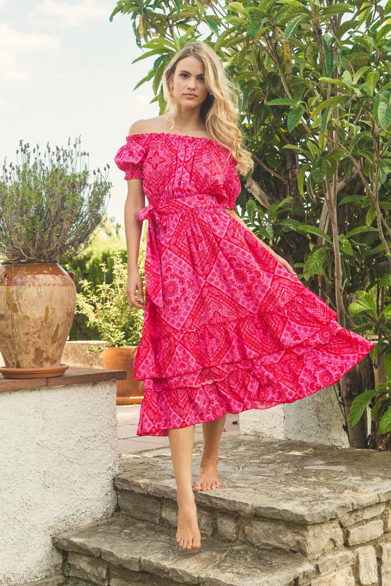 Jaase Amore Robe midi Esther imprimée