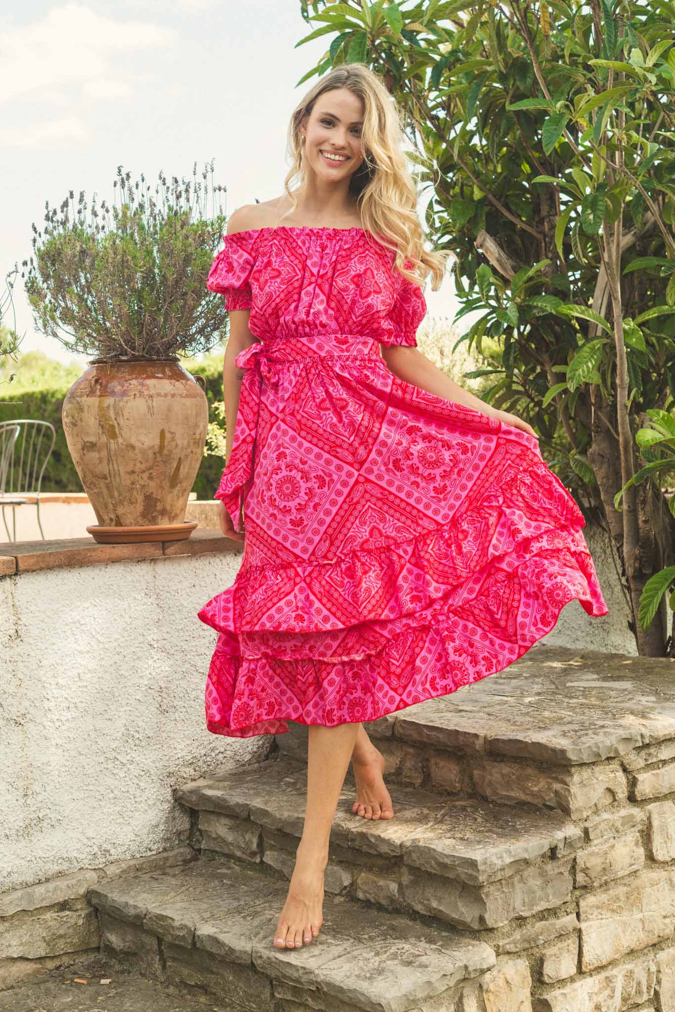 Jaase Amore Robe midi Esther imprimée