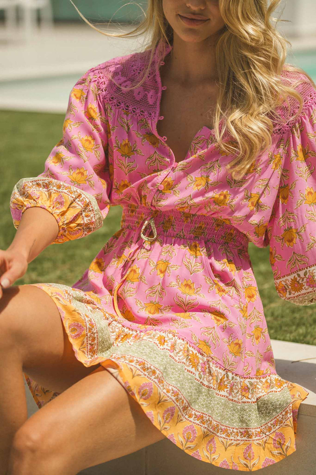 Jaase Pink Charm Print Mini Kleid Jaase Australia