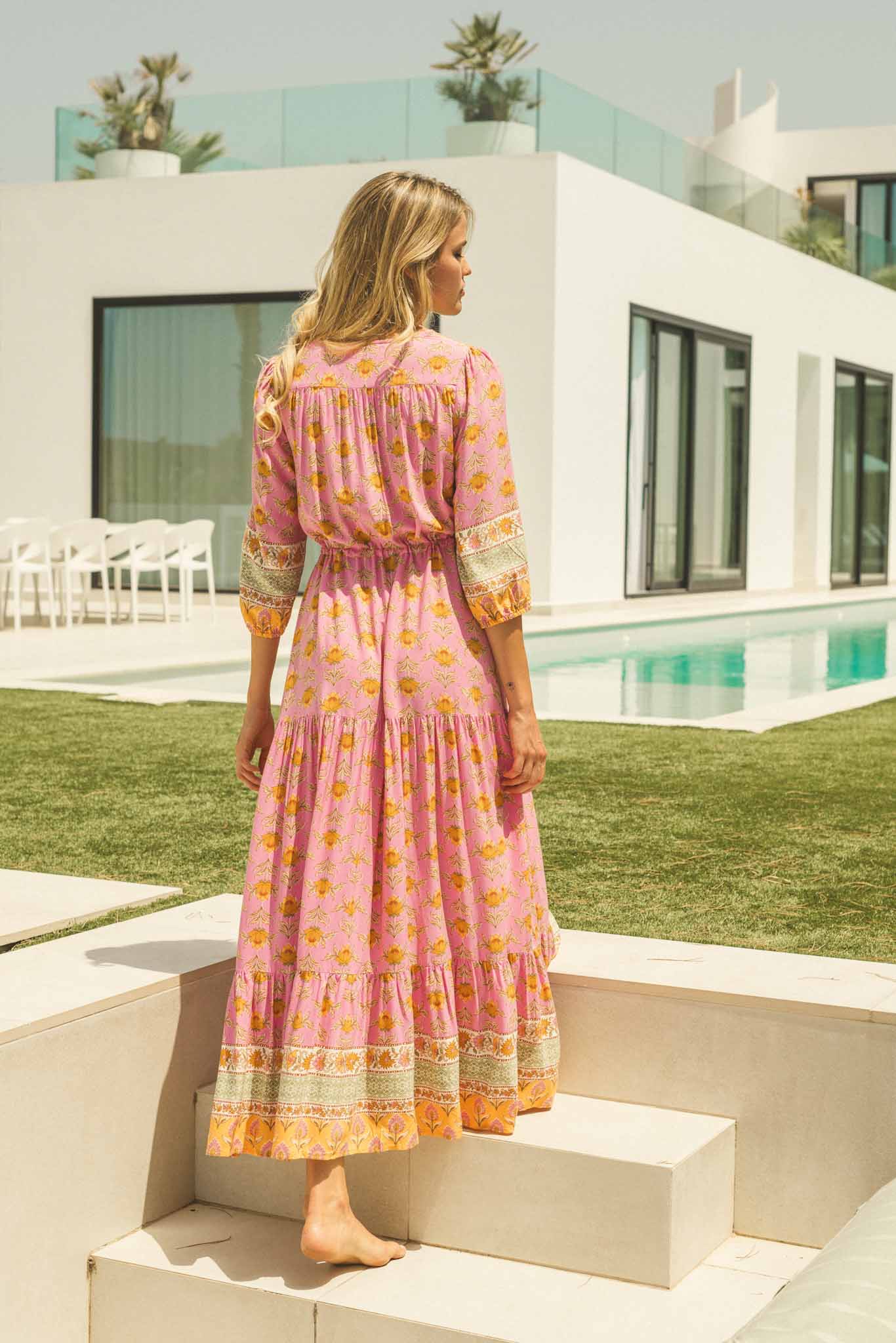 Jaase Pink Charm Print Tessa Maxikleid Jaase Australia