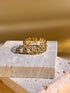 Goldener Ring mit floralem Muster aus Edelstahl, 18K vergoldet