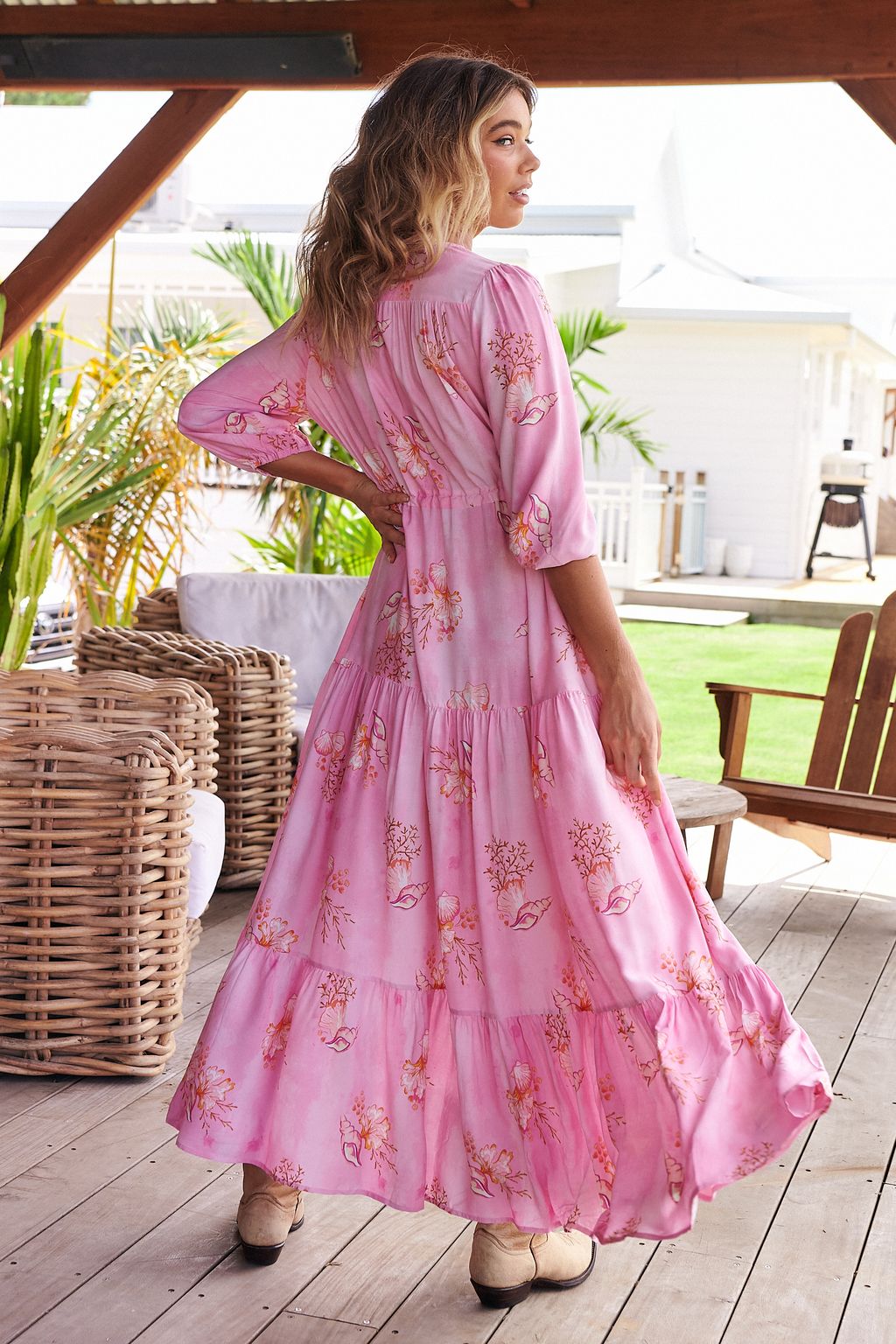 Jaase Seashell Print Tessa Maxikleid Jaase Australia