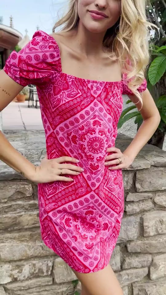 Jaase Amore Print Tanya Minikleid