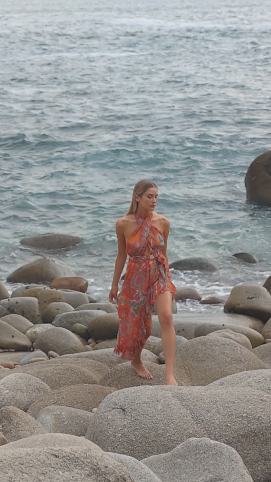AMINA Kleid MARBELLA HAVANA FRAMBOISE
