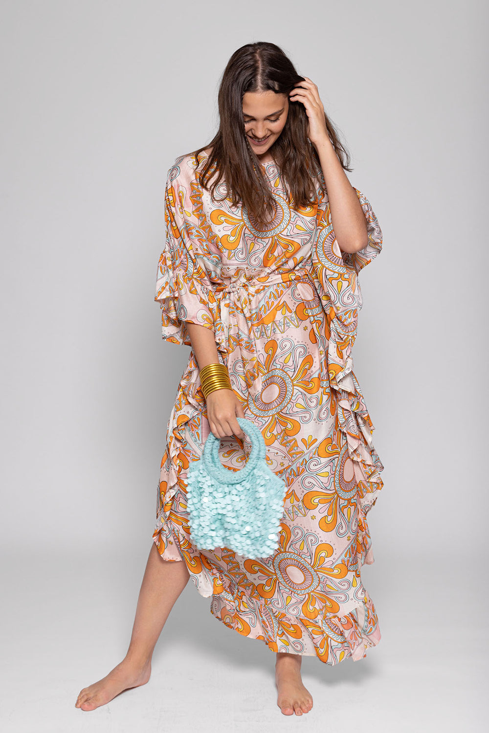 Diana Cover up Havana Aquarelle Midikleid SUNDRESS