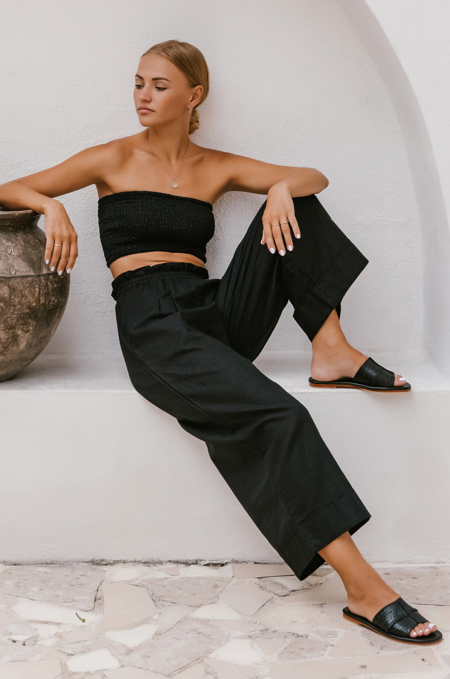 Delhi Linen Pants - Black Frollein Herzblut