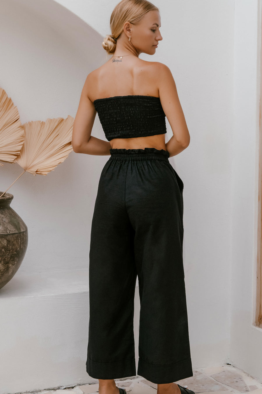 Delhi Linen Pants - Black Frollein Herzblut