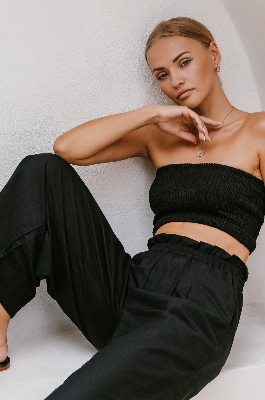Delhi Linen Pants - Black Frollein Herzblut