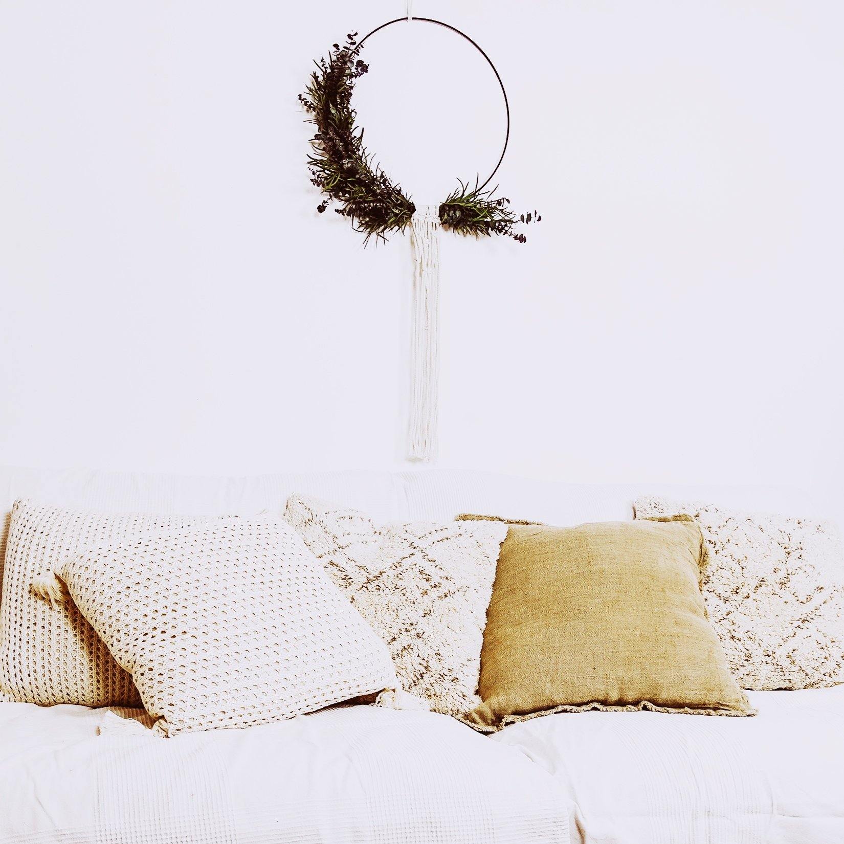 Eukalyptus "Pure" Hoop Ø 40cm , Kranz mit Makramee Frollein Herzblut