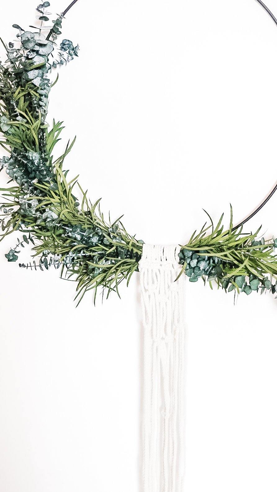 Eukalyptus "Pure" Hoop Ø 40cm , Kranz mit Makramee Frollein Herzblut