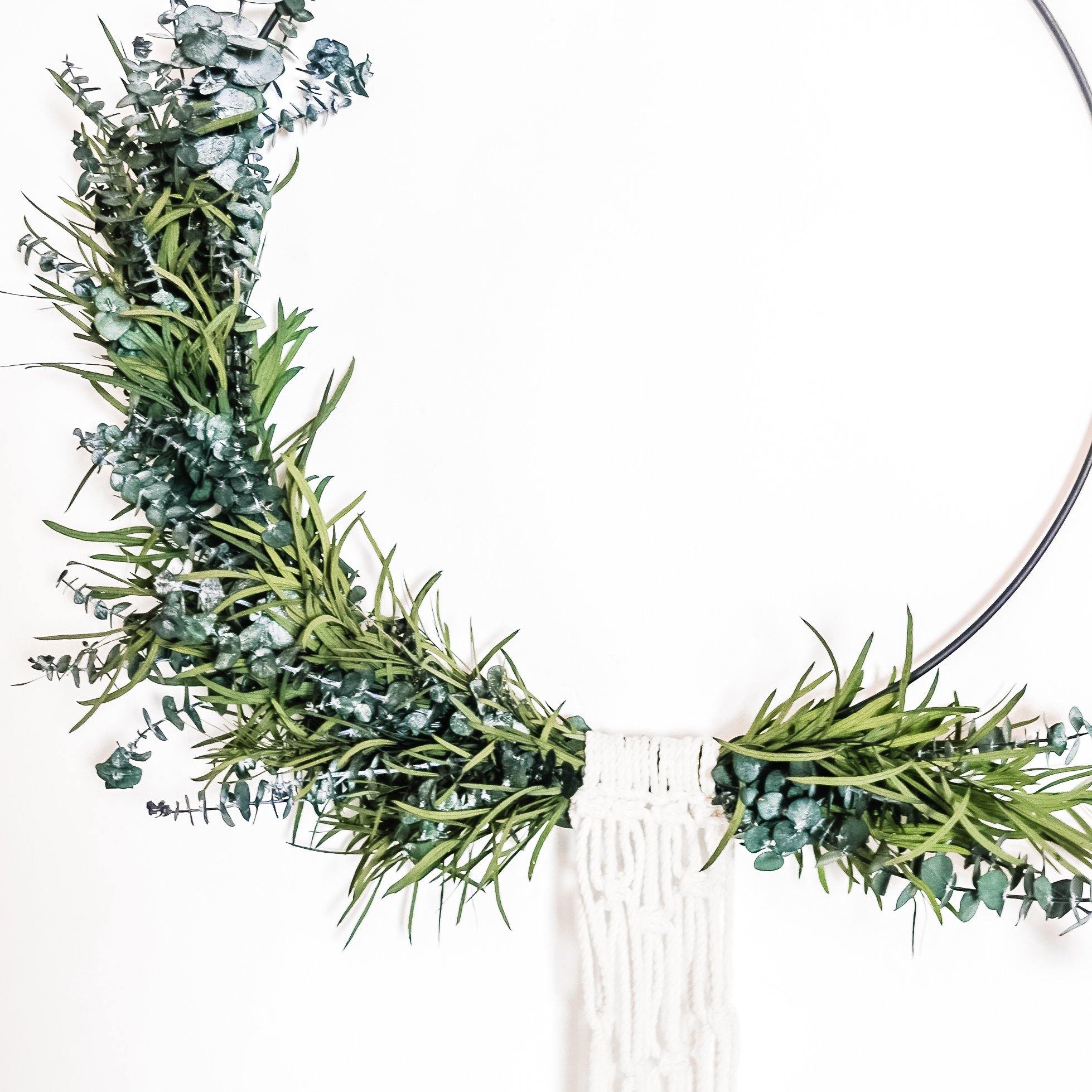 Eukalyptus "Pure" Hoop Ø 40cm , Kranz mit Makramee Frollein Herzblut