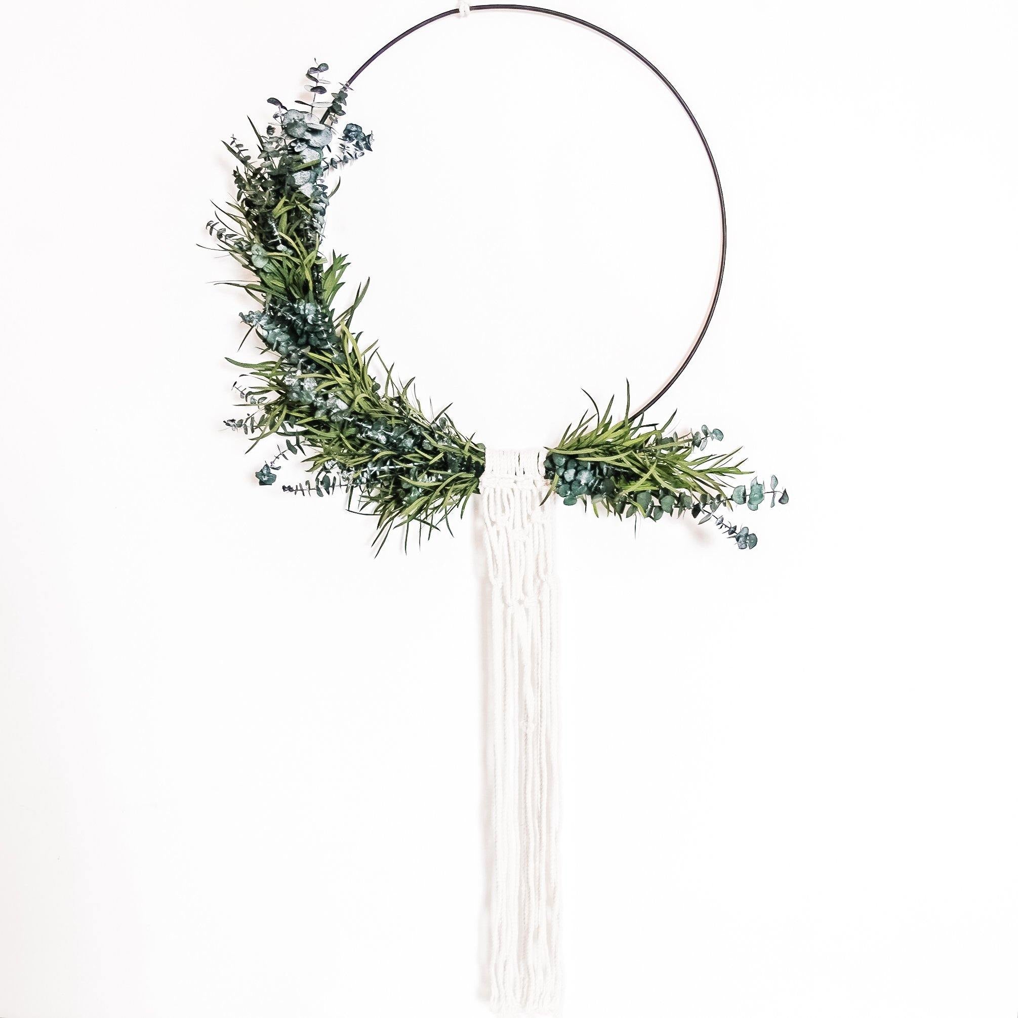 Eukalyptus "Pure" Hoop Ø 40cm , Kranz mit Makramee Frollein Herzblut