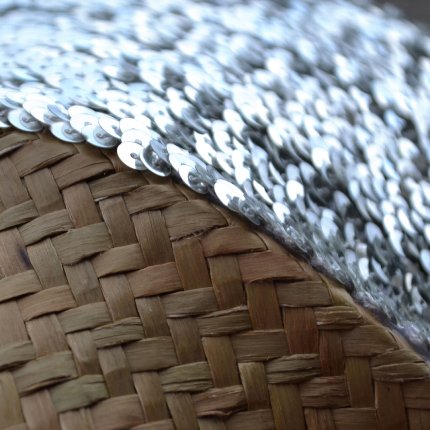 Korb mit Pailletten silber Frollein Herzblut