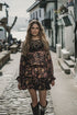 Multicolor Velvet Boho Kleid Piti Cuiti