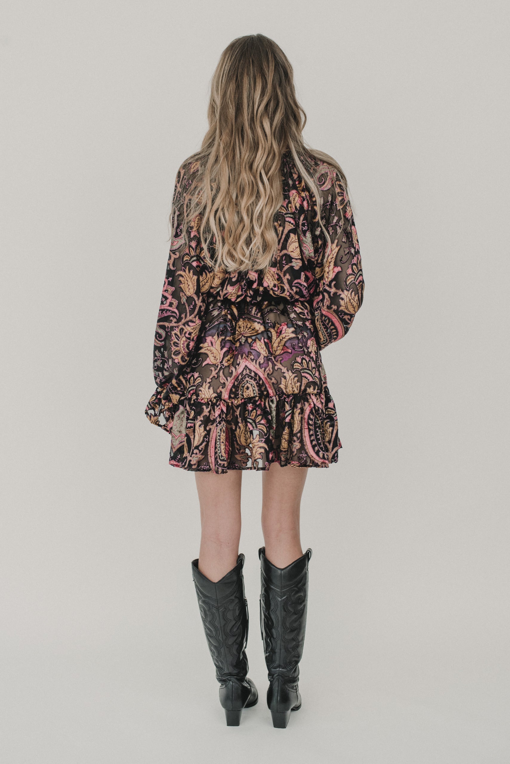 Multicolor Velvet Boho Kleid Piti Cuiti