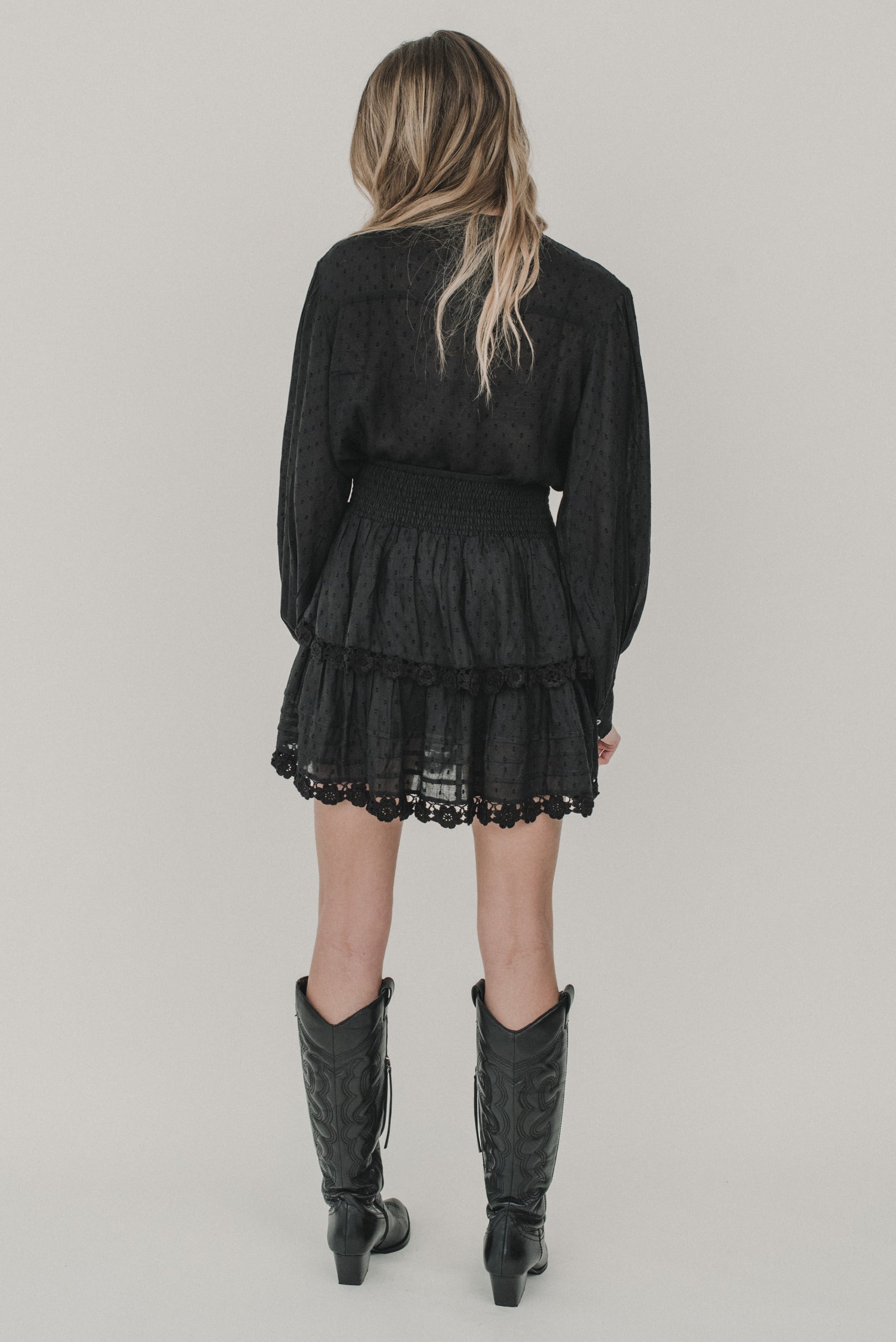 DARA Boho Bluse und Rock Set schwarz Piti Cuiti