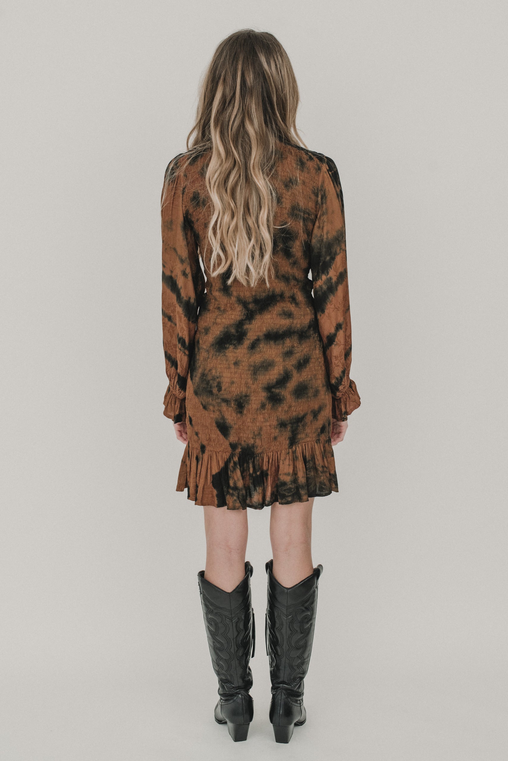 Boho Tie Dye ARYA Minikleid braun Piti Cuiti