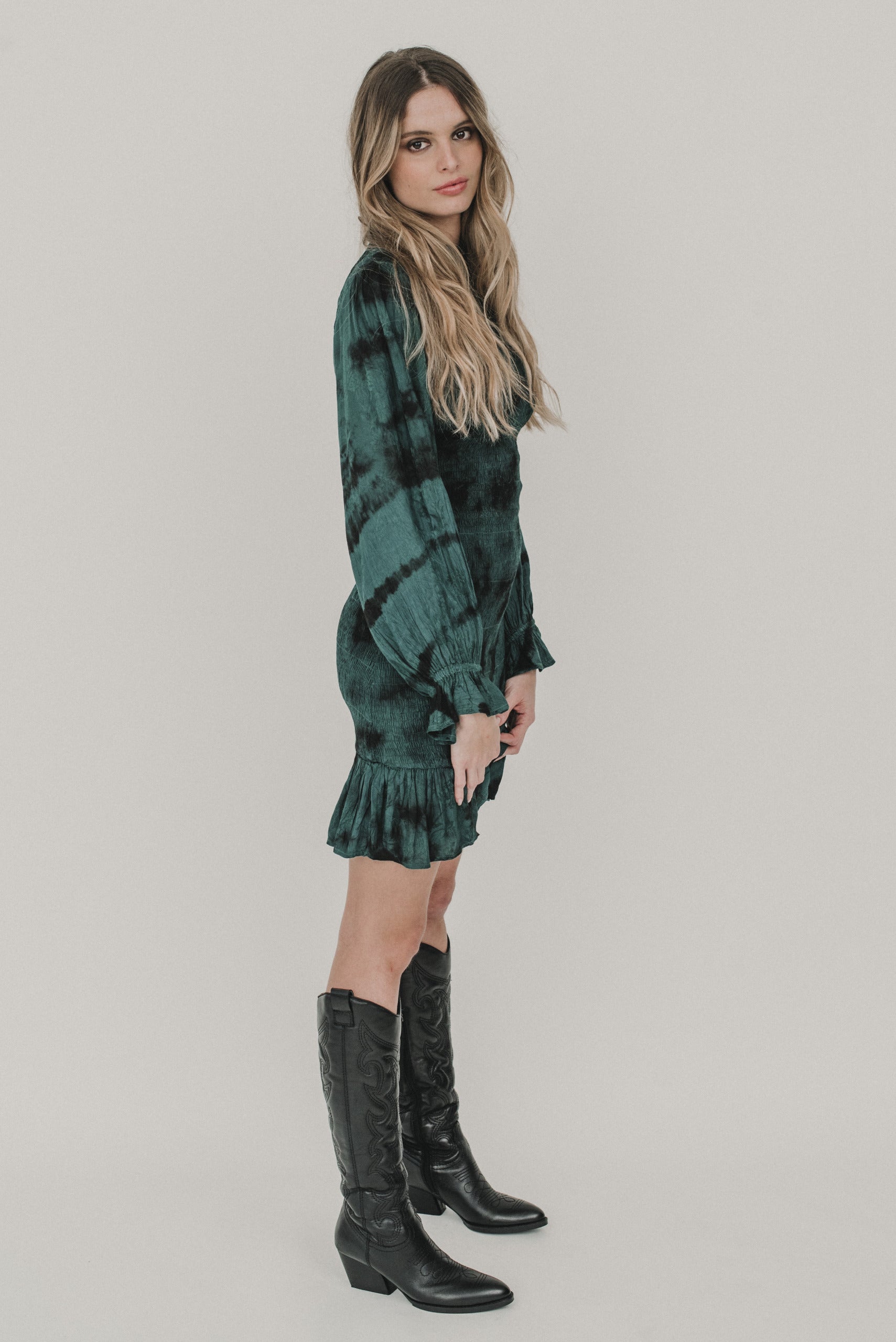Boho Tie Dye Arya Minikleid grün Piti Cuiti