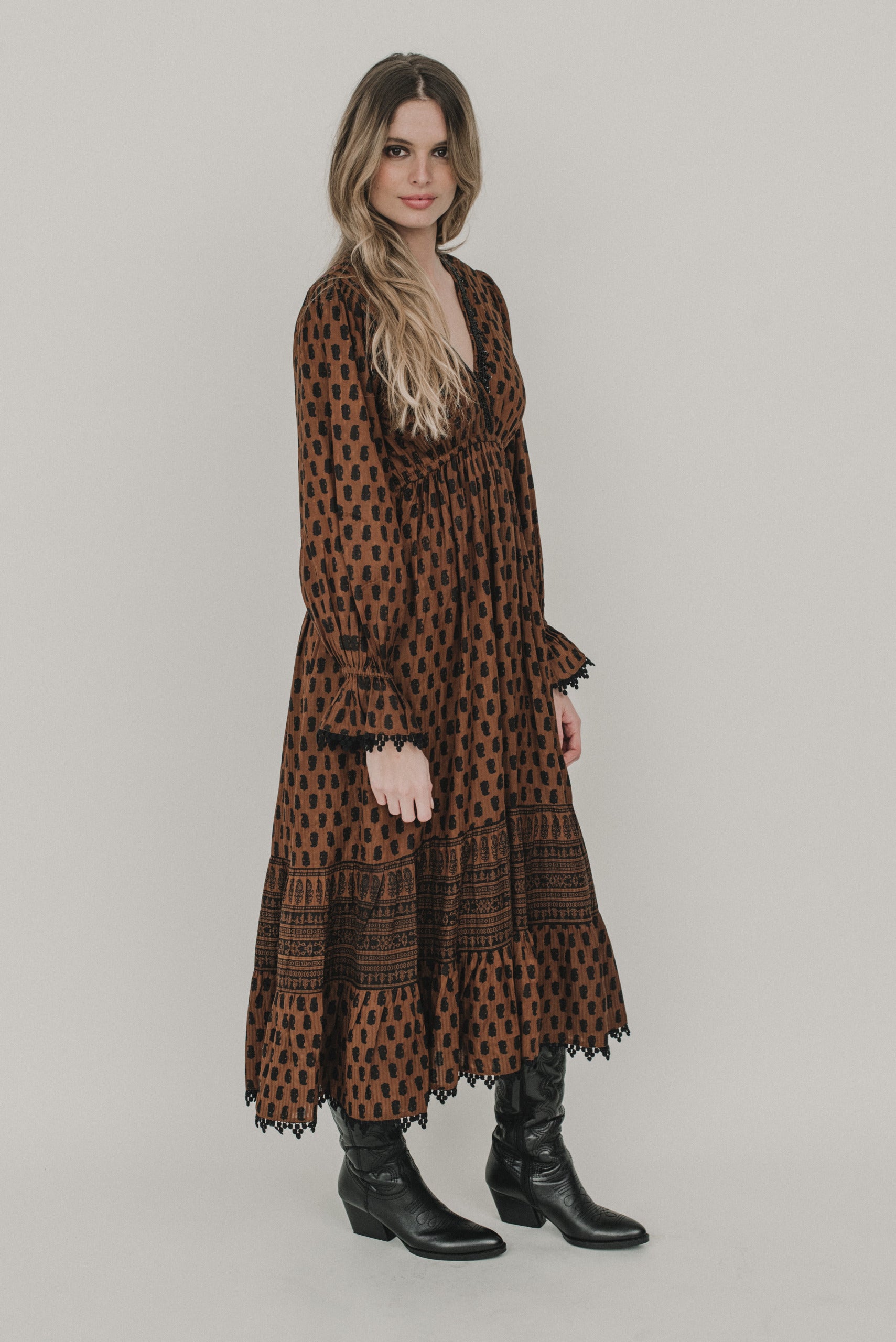 Indira Boho Maxikleid braun Piti Cuiti