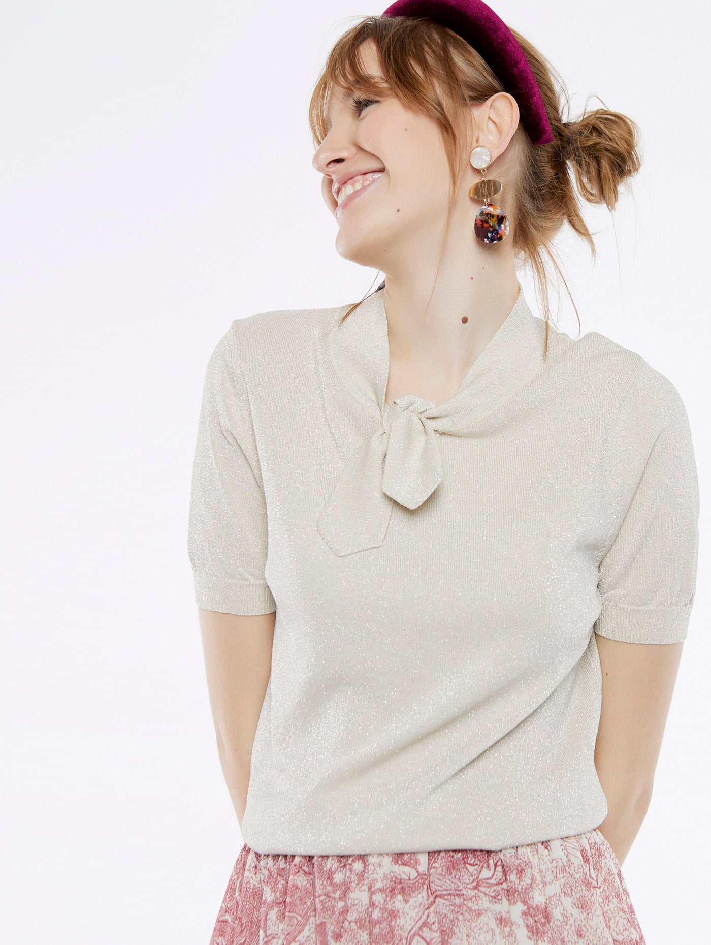 Kurzärmeliger Strickpullover Meisie
