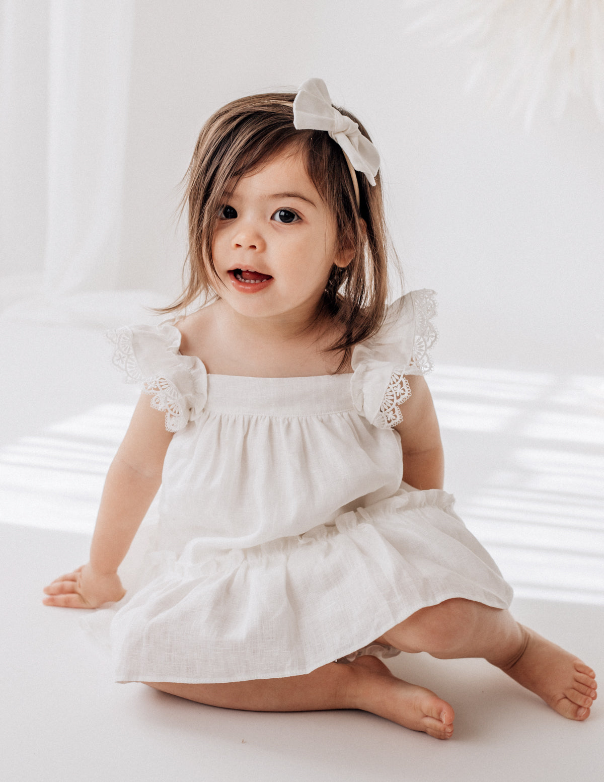 Leinenkleid Everly - Warm White Karibou
