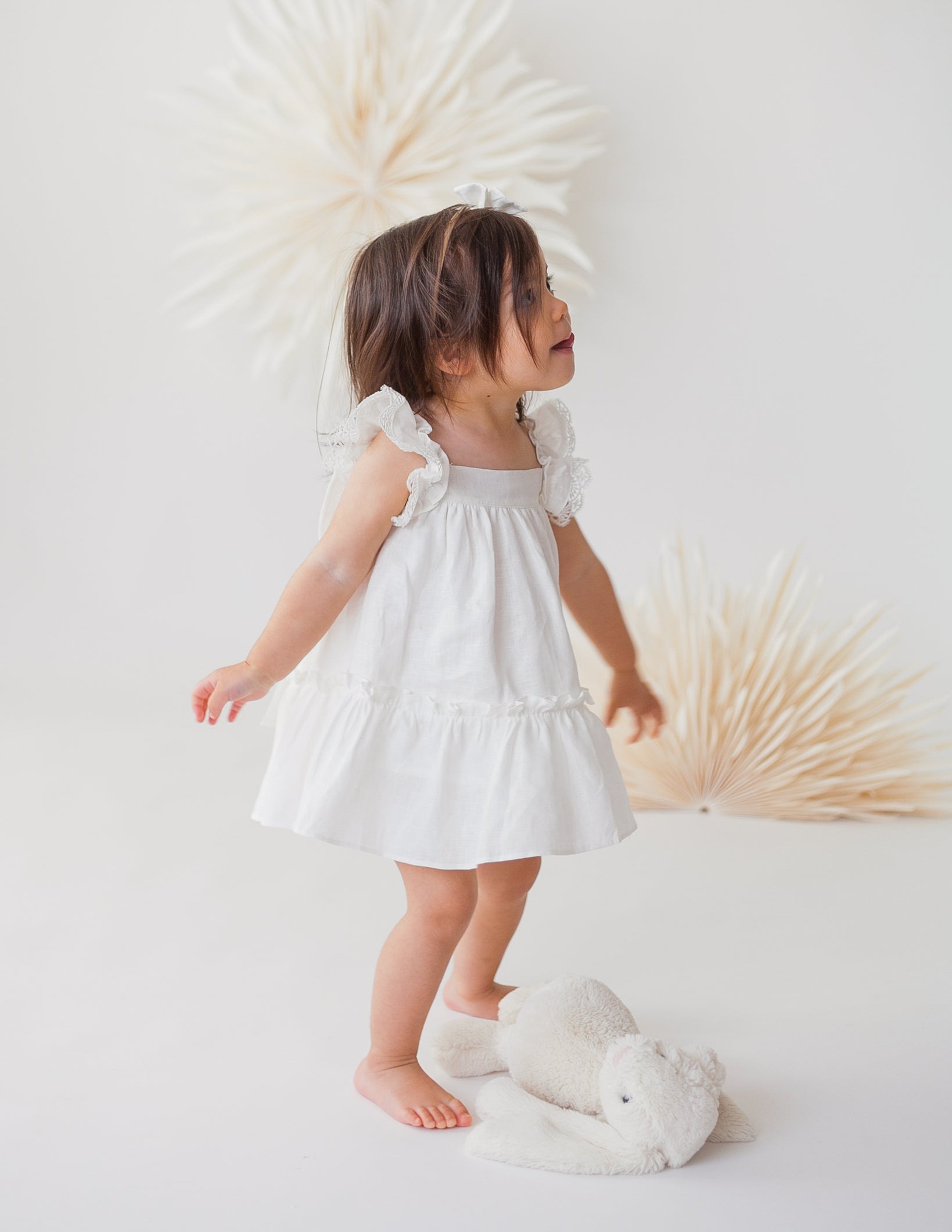 Leinenkleid Everly - Warm White Karibou