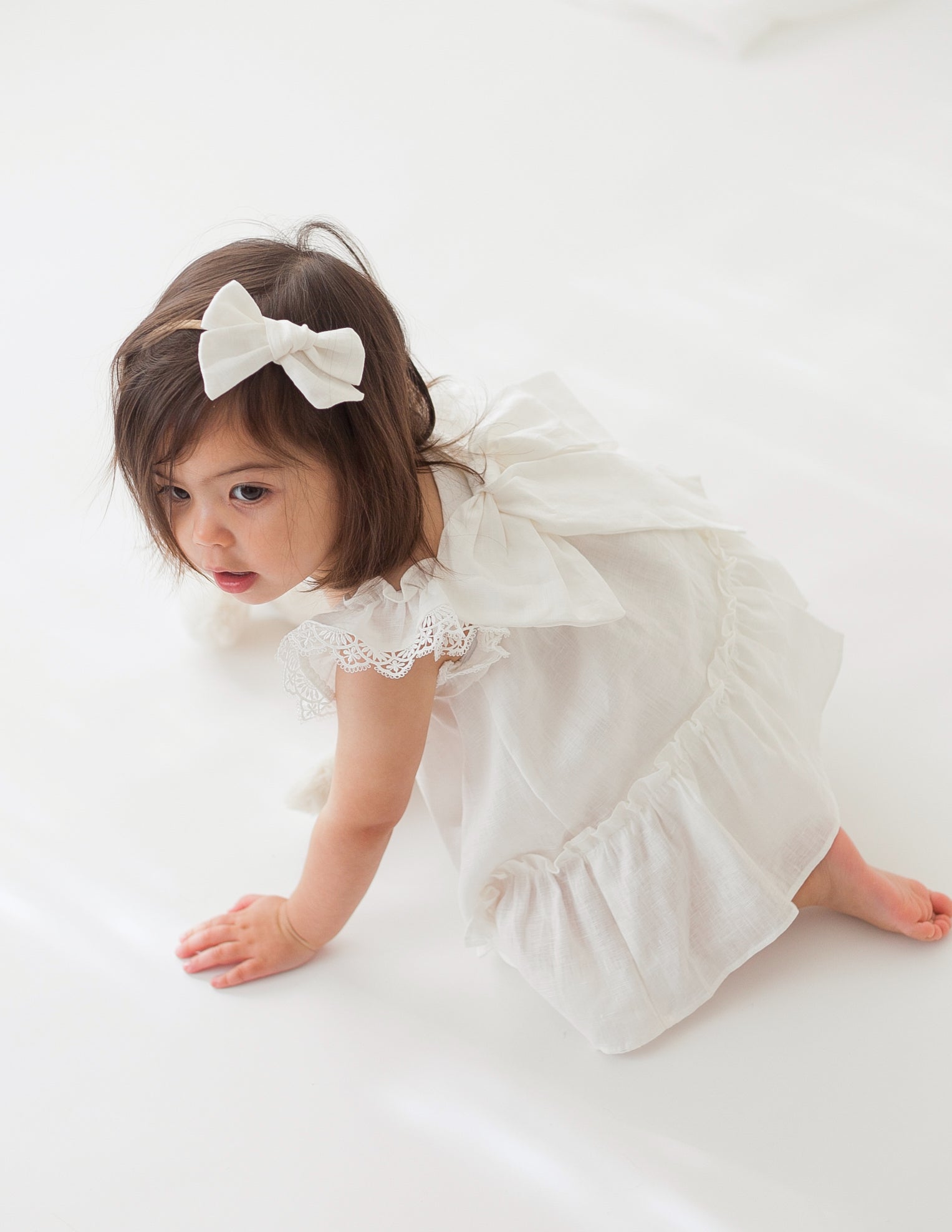 Leinenkleid Everly - Warm White Karibou