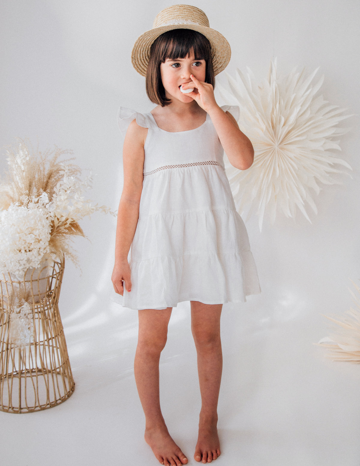 Leinenkleid Harmony warmes weiß Karibou
