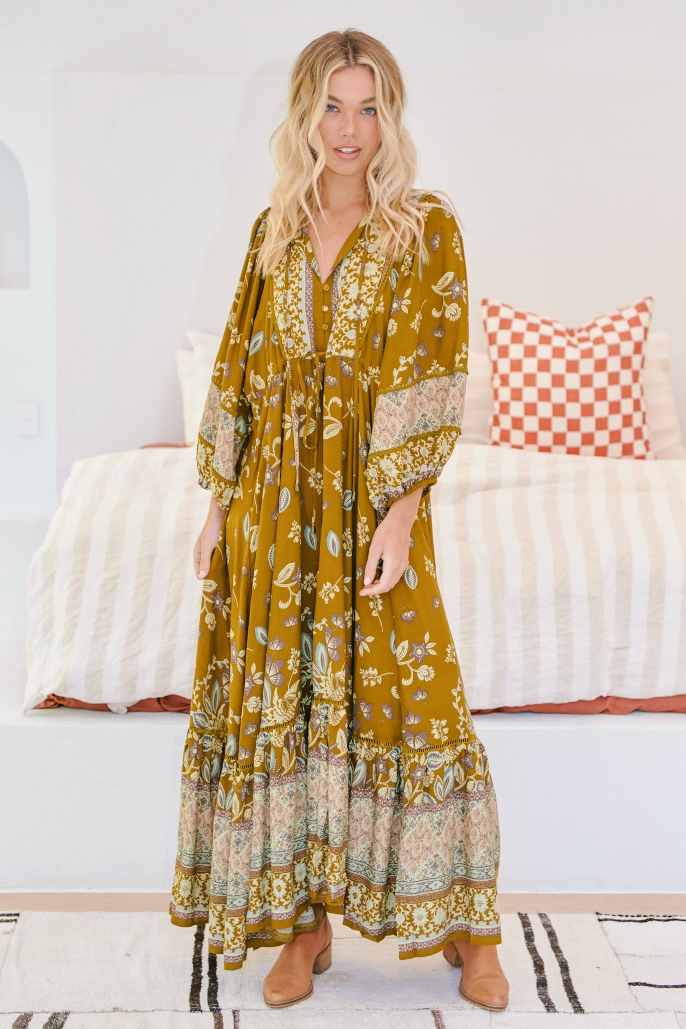 Jaase Gold Dust Print Maxikleid Frollein Herzblut