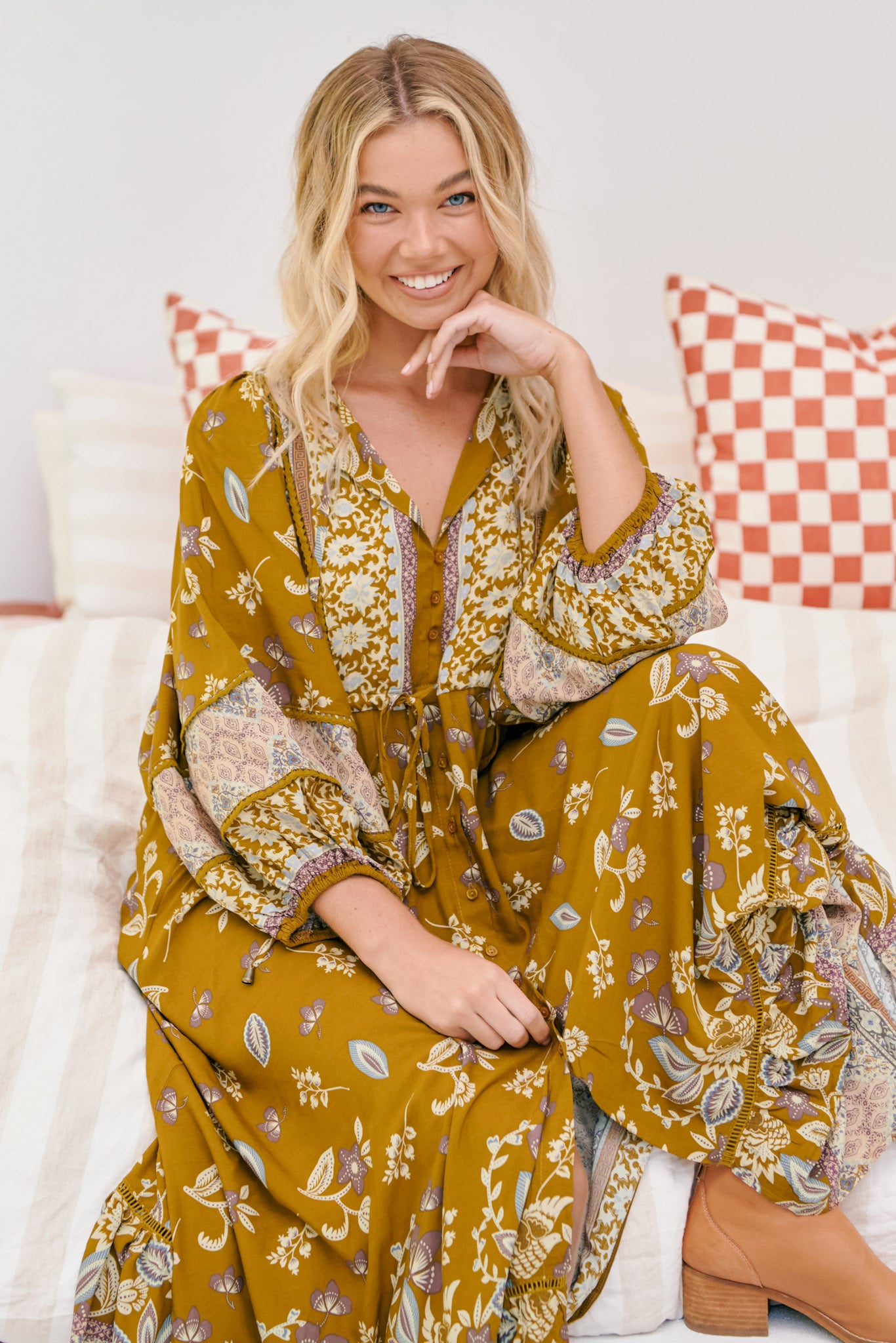 Jaase Gold Dust Print Maxikleid Frollein Herzblut