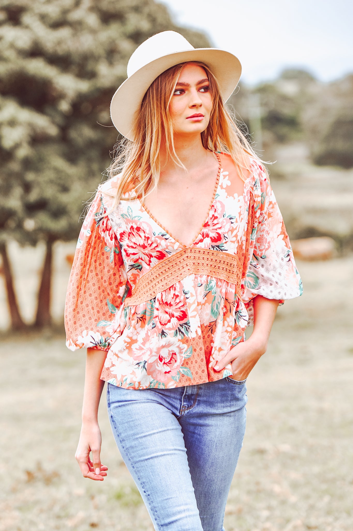 Jaase Fleur Print Sunnyside Top Jaase