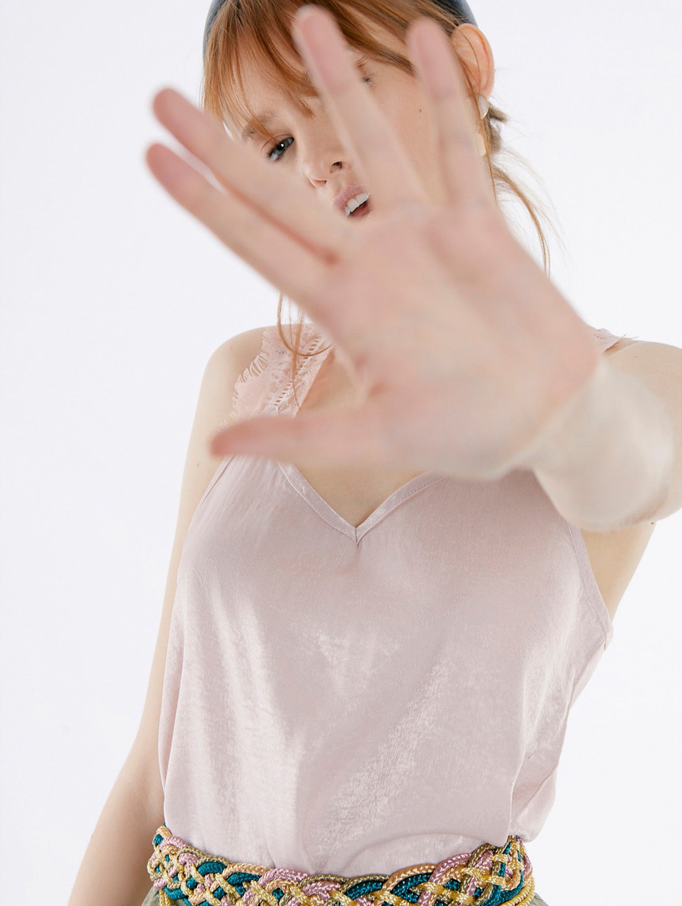 Süßes Satin Top in rosa Meisie