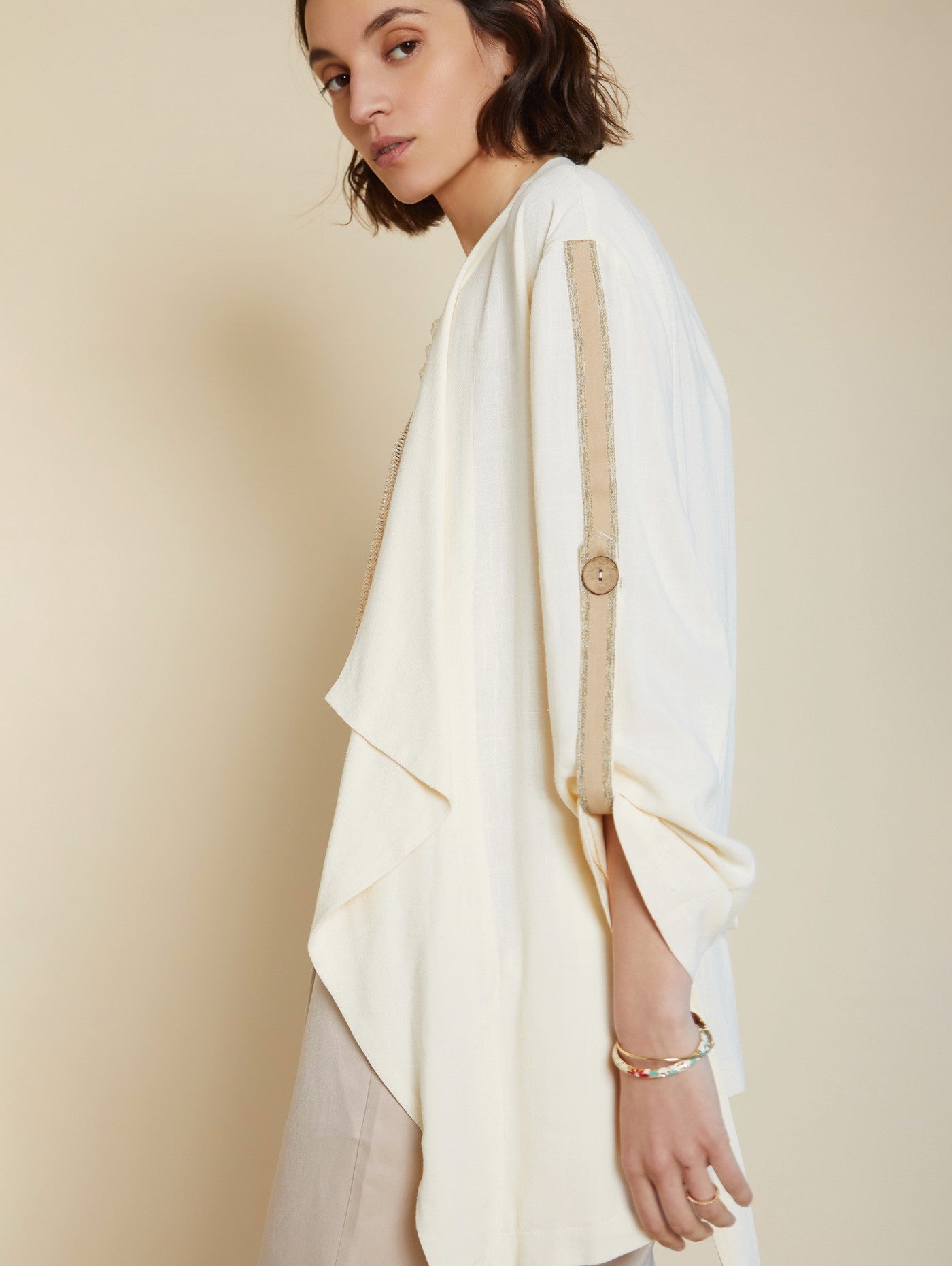 Lässige Oversize Jacke in ivory Meisie