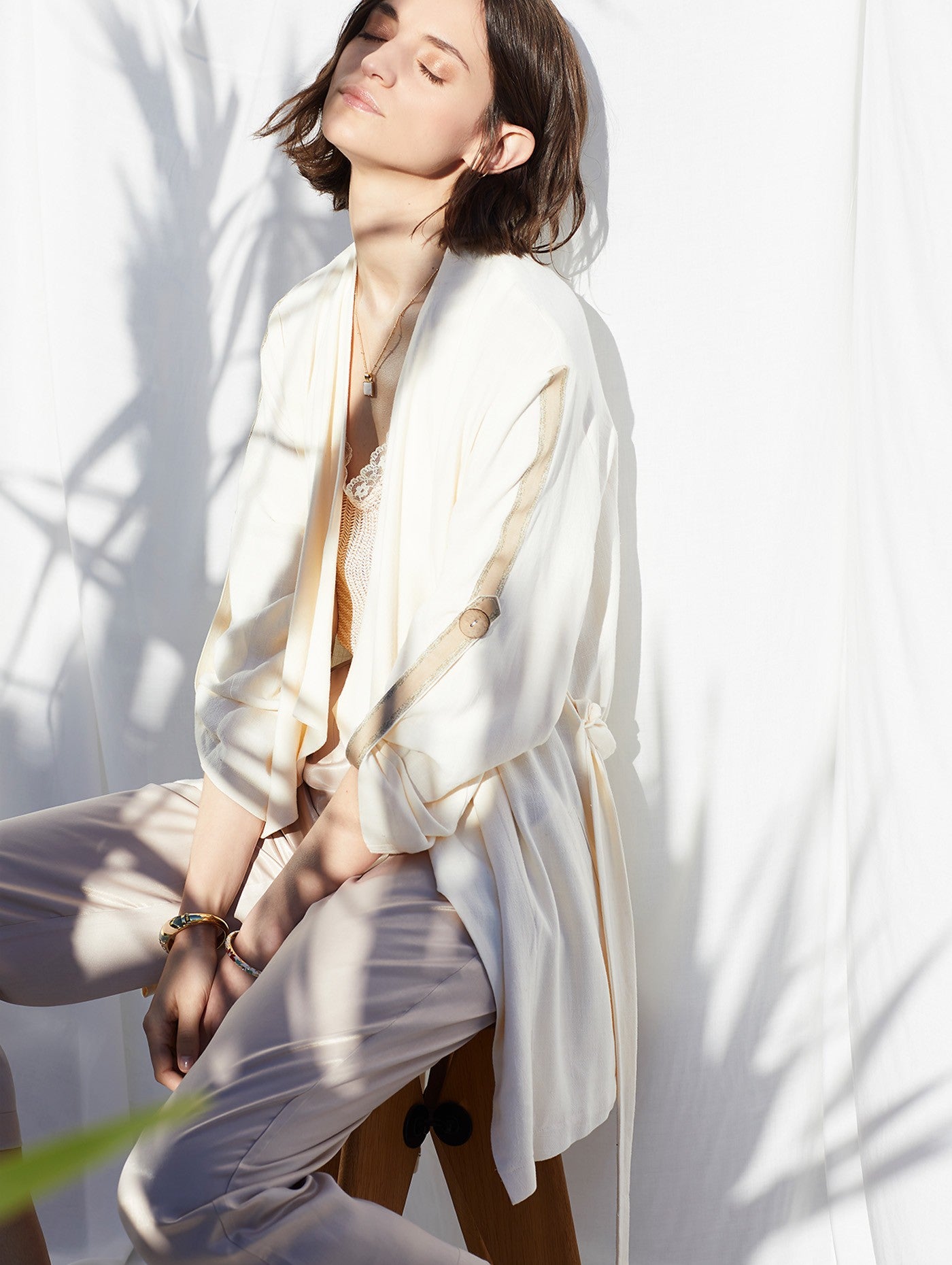 Lässige Oversize Jacke in ivory Meisie
