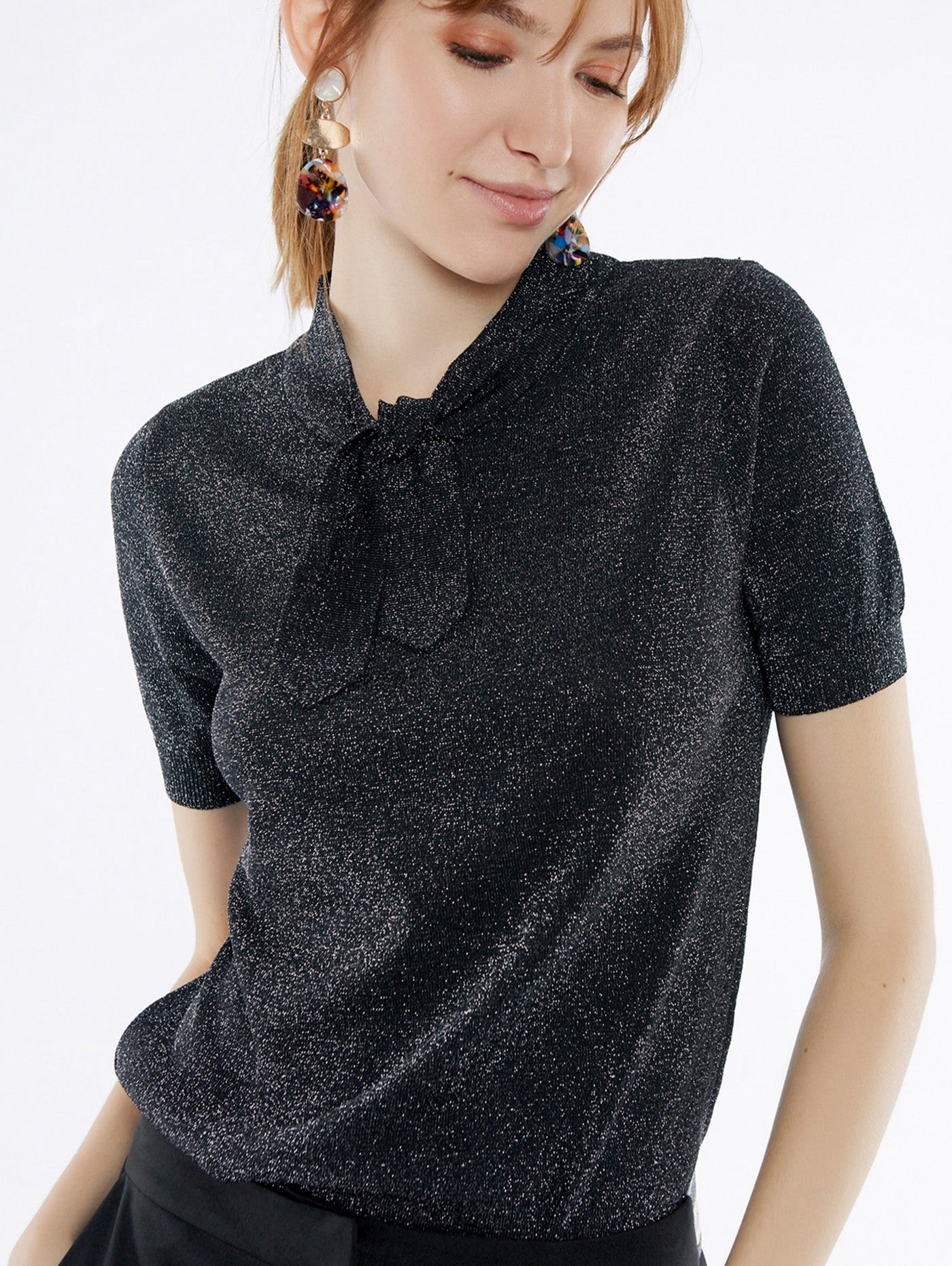 Kurzärmeliger Strickpullover Meisie