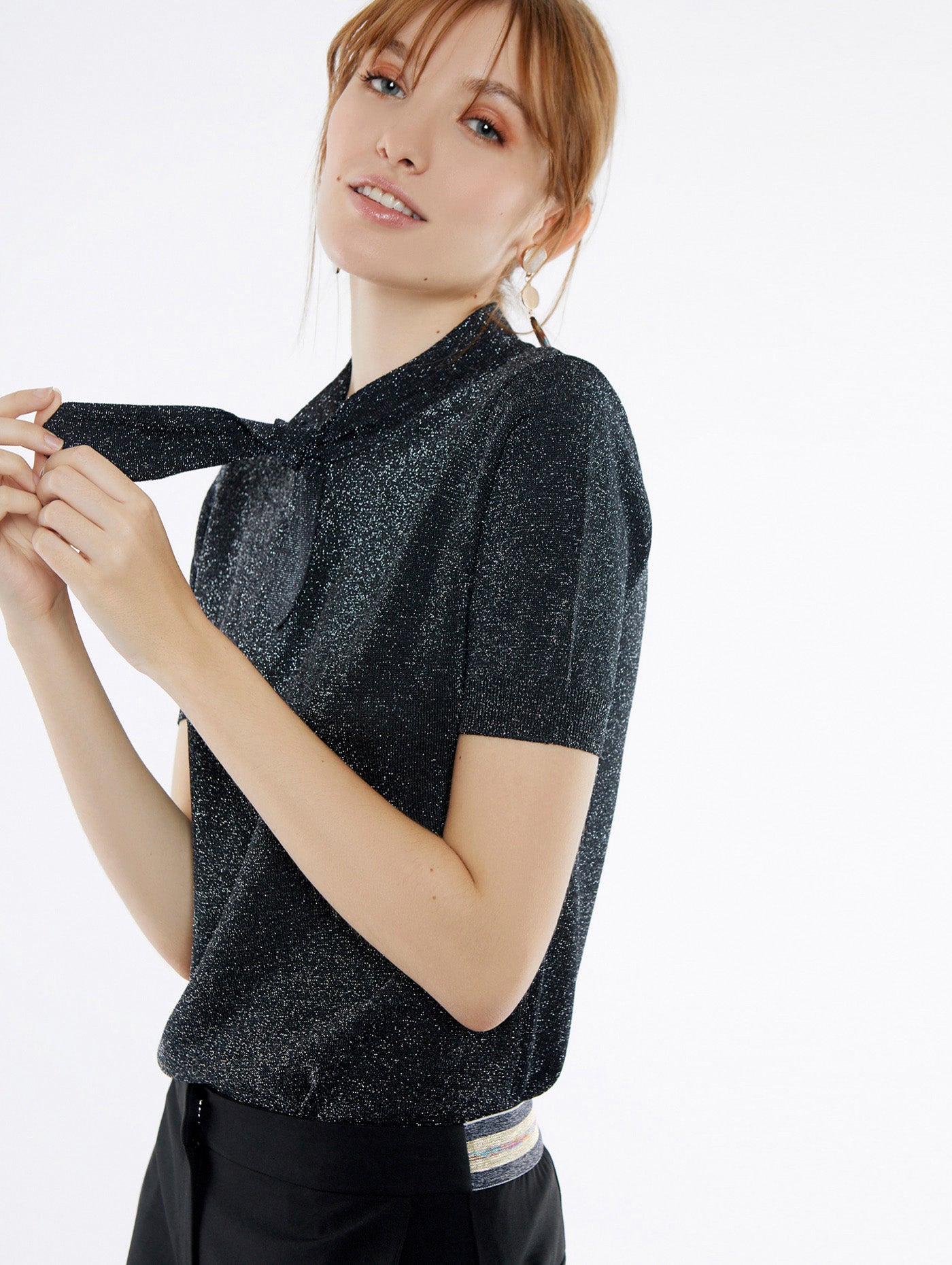 Kurzärmeliger Strickpullover Meisie