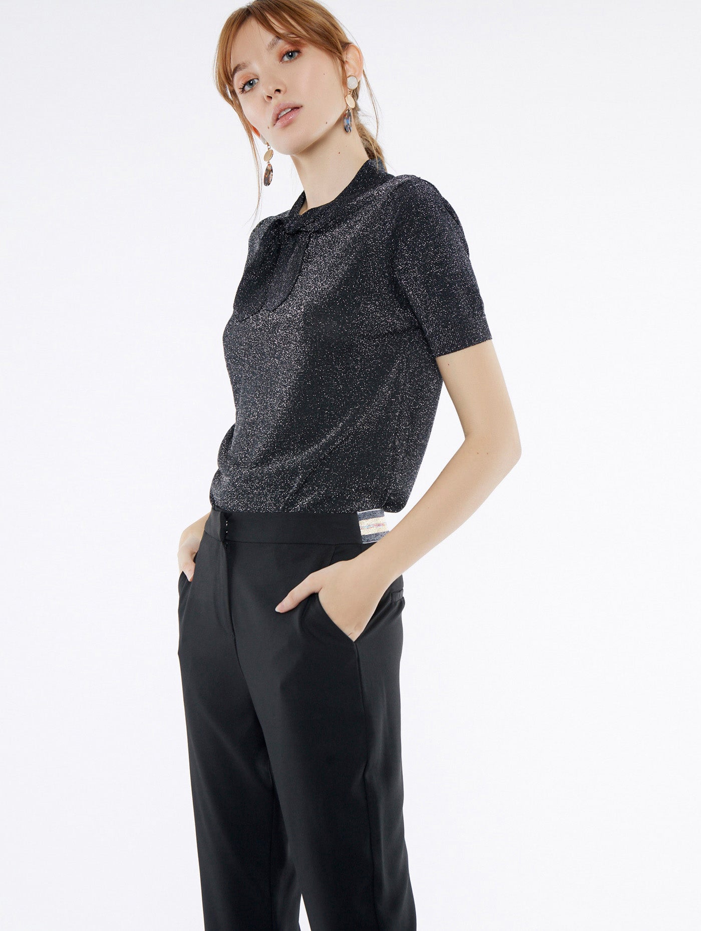 Kurzärmeliger Strickpullover Meisie