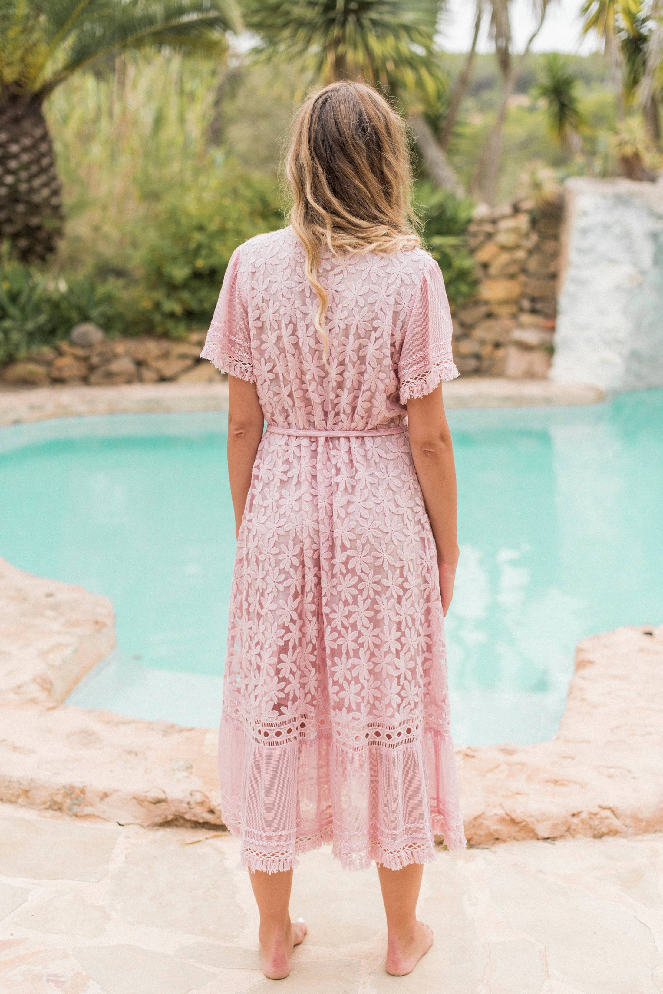 Romantisches Boho Midikleid Agnes altrosa Piti Cuiti