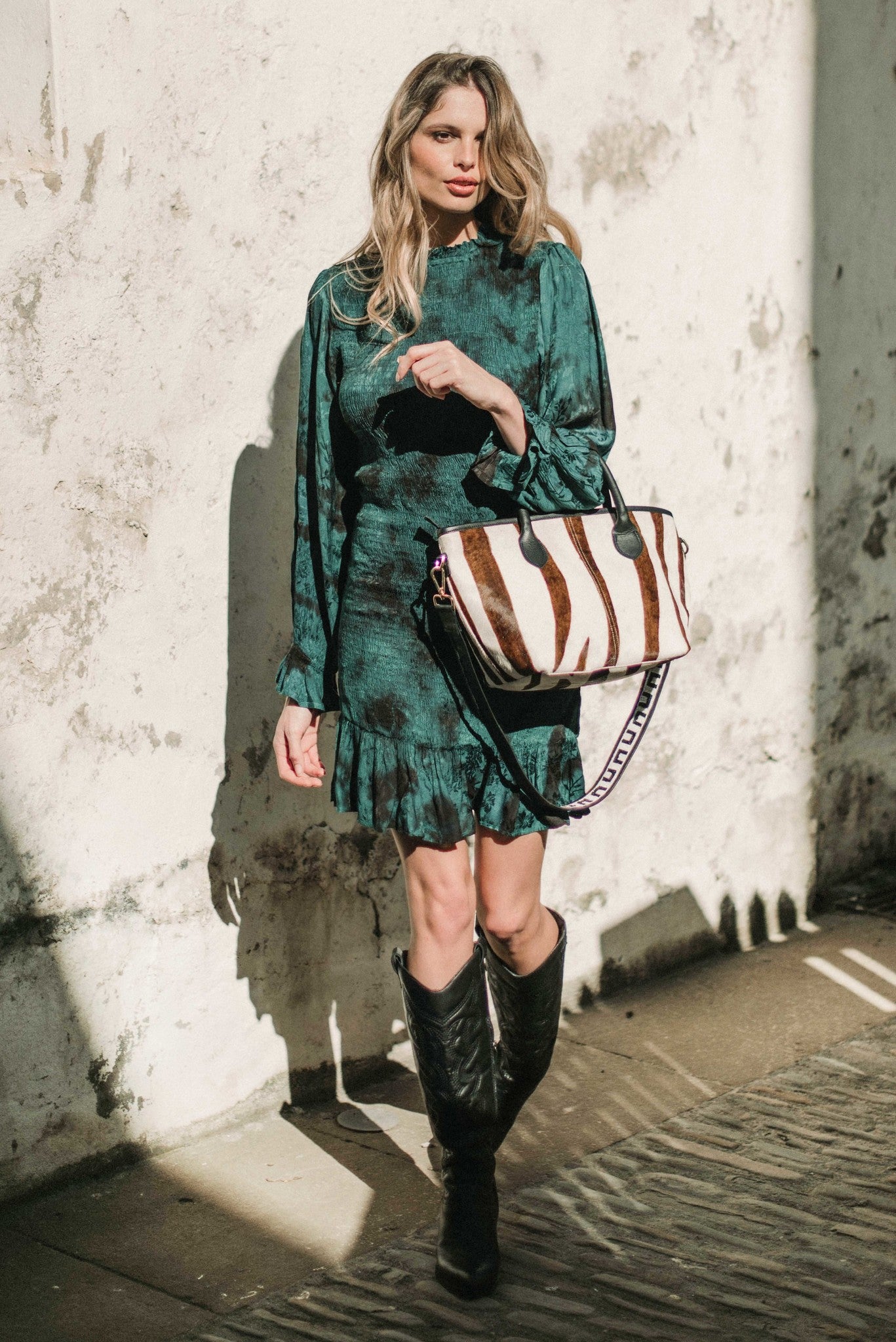 Boho Tie Dye Arya Minikleid grün Piti Cuiti