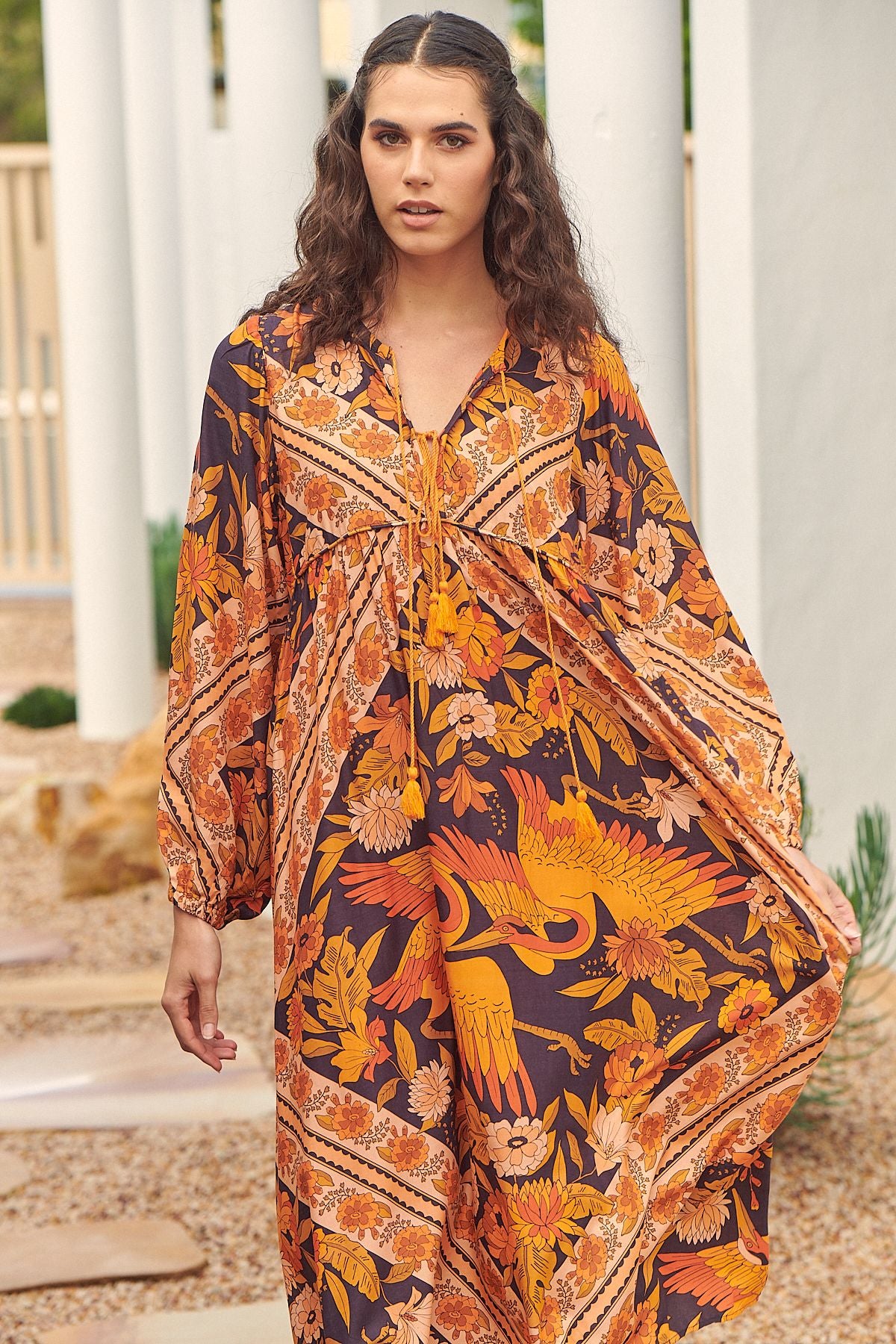 Jaase Autumn Glory Print Penelope Midi Kleid Jaase Australia
