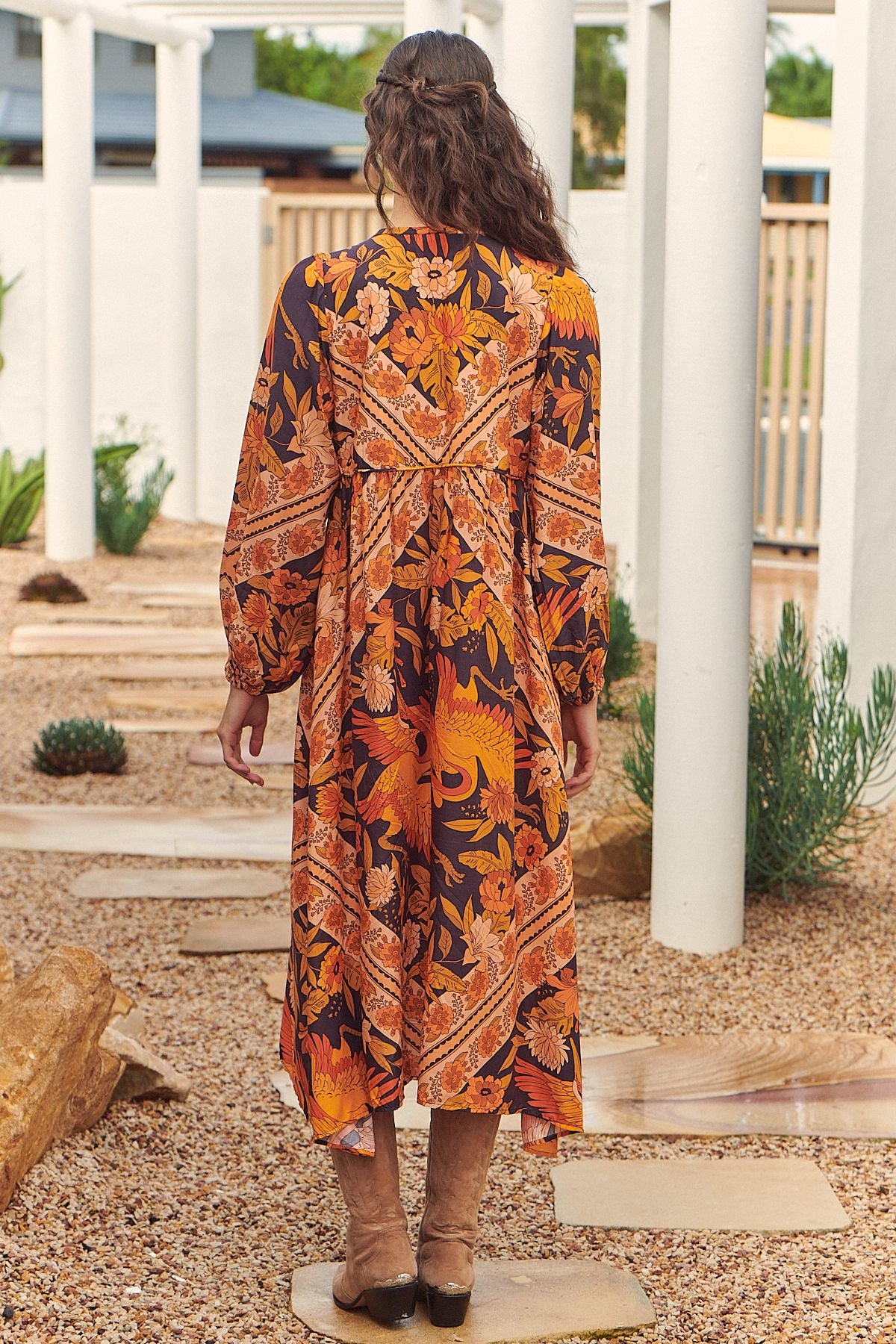 Jaase Autumn Glory Print Penelope Midi Kleid Jaase Australia